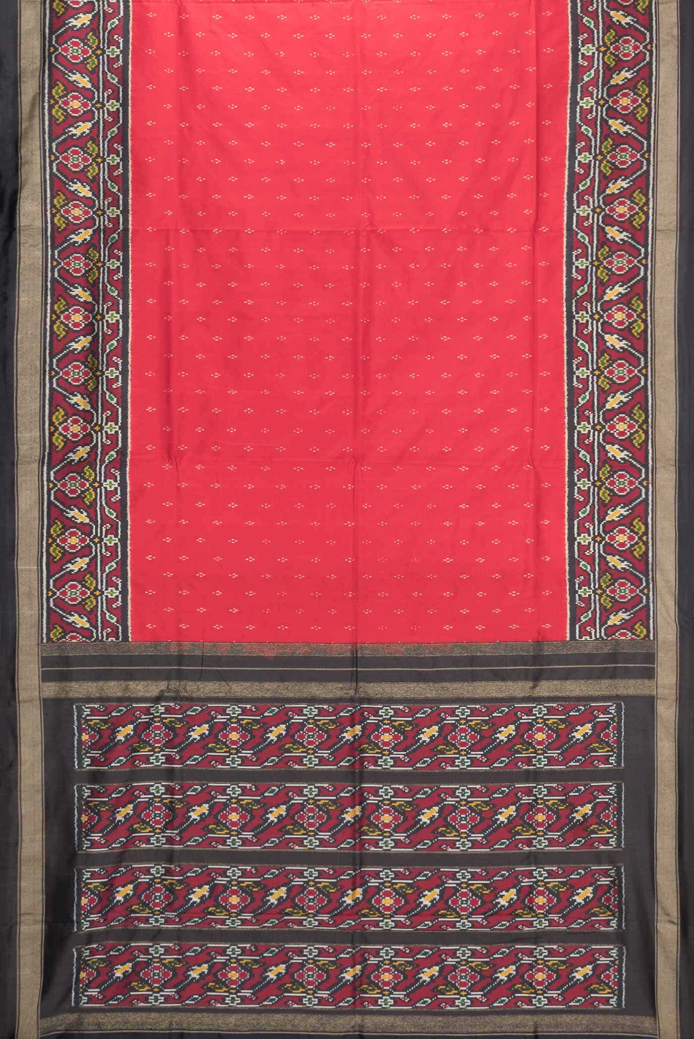 Red Dual Tone Double Ikat Saree