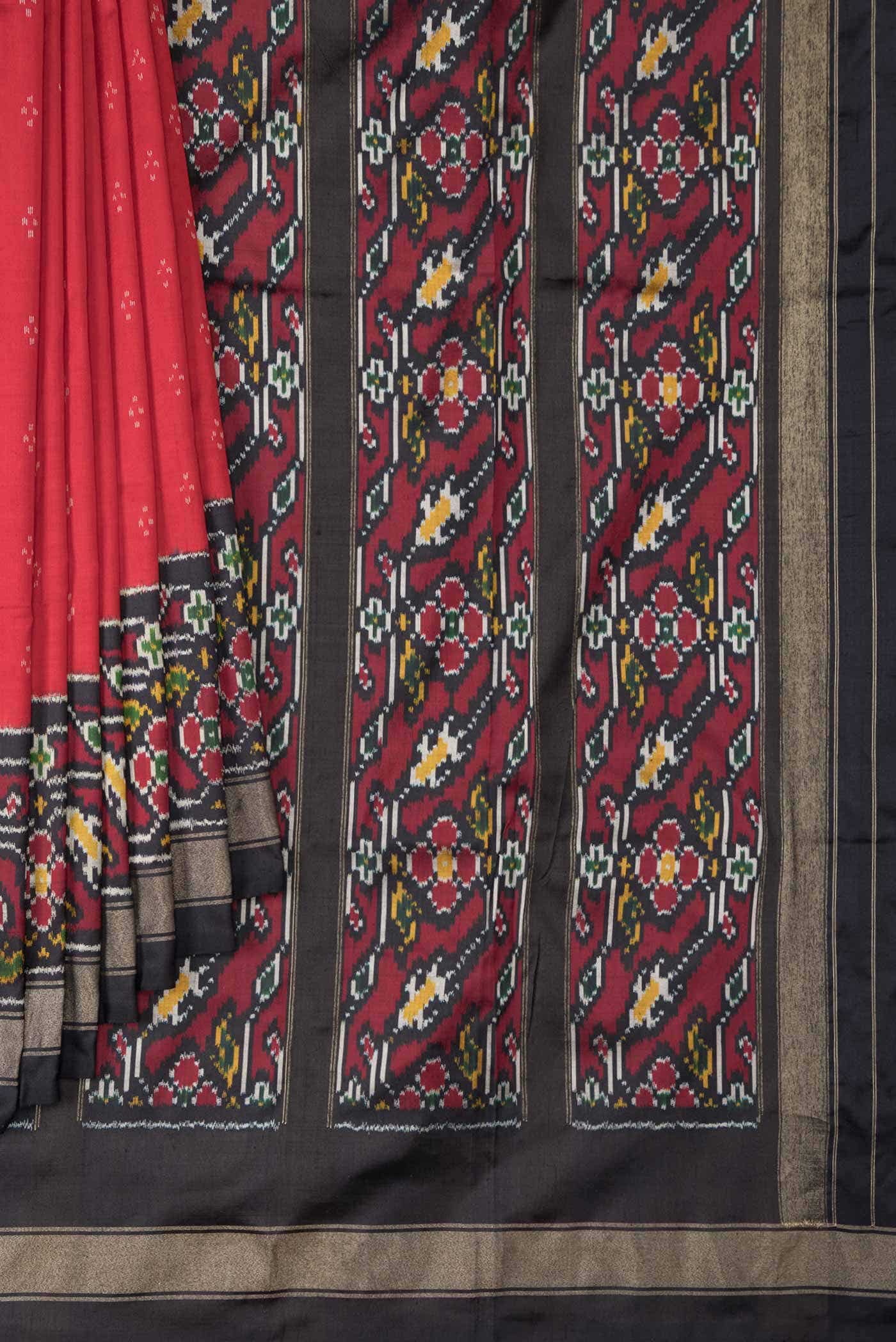 Red Dual Tone Double Ikat Saree