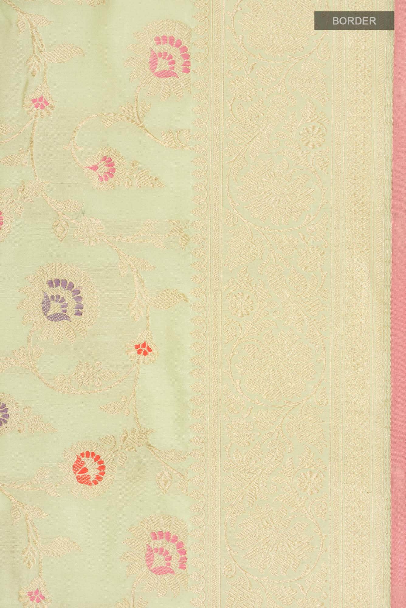 Pure Silk Pure Zari Light Green Banarasi Saree