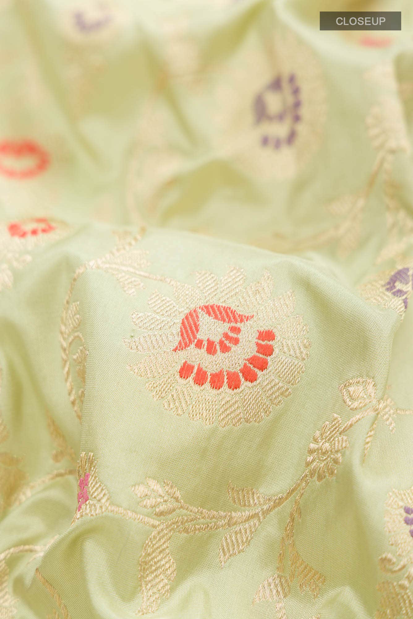 Pure Silk Pure Zari Light Green Banarasi Saree