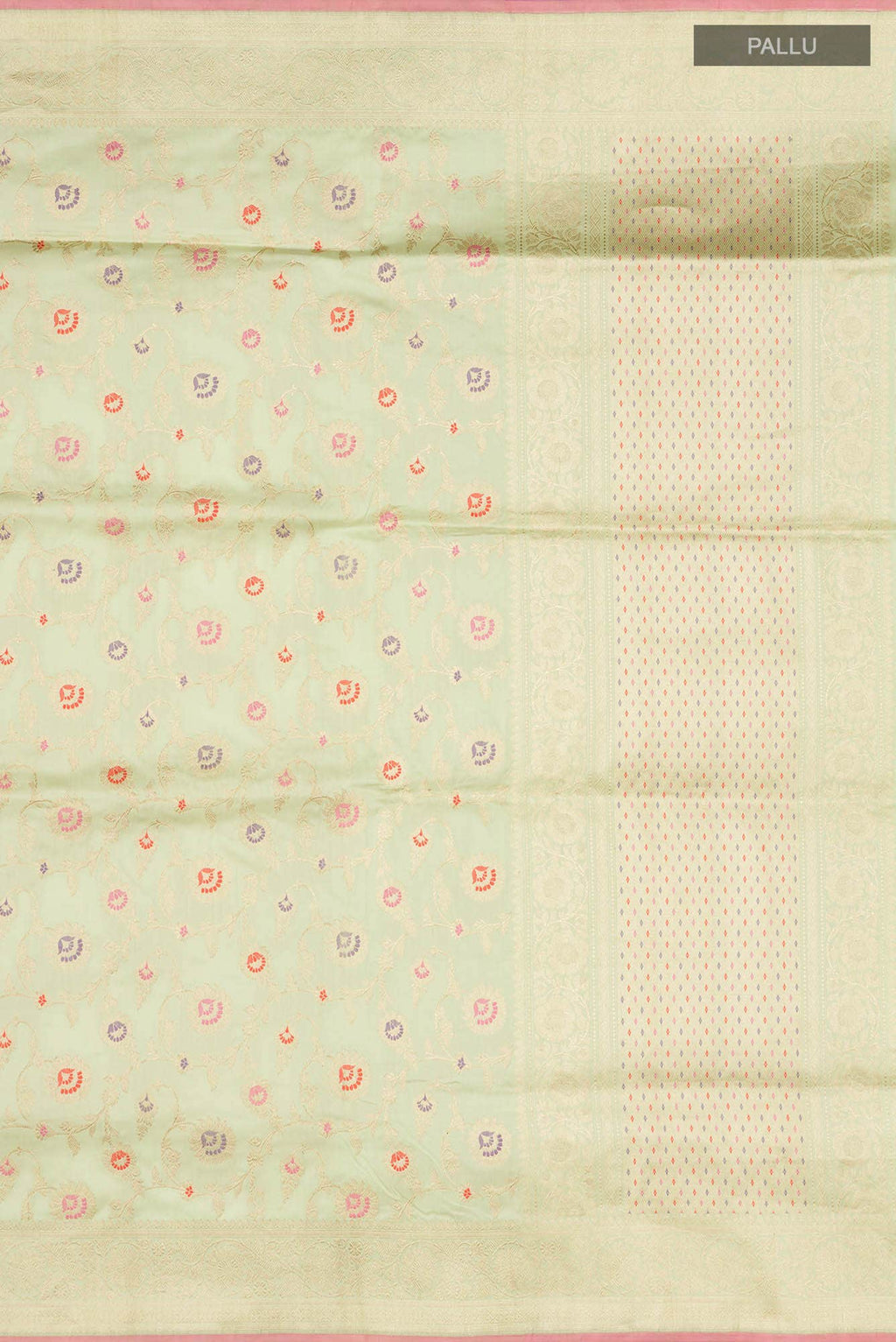 Pure Silk Pure Zari Light Green Banarasi Saree