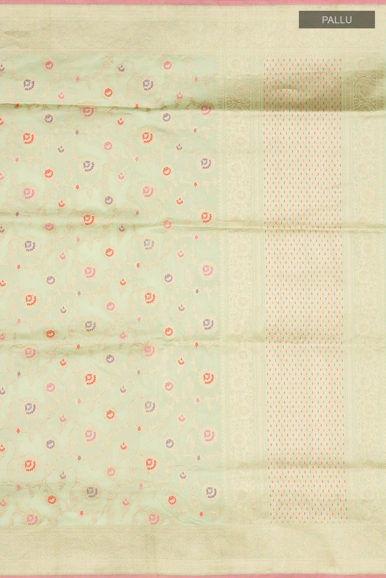 Pure Silk Pure Zari Light Green Banarasi Saree