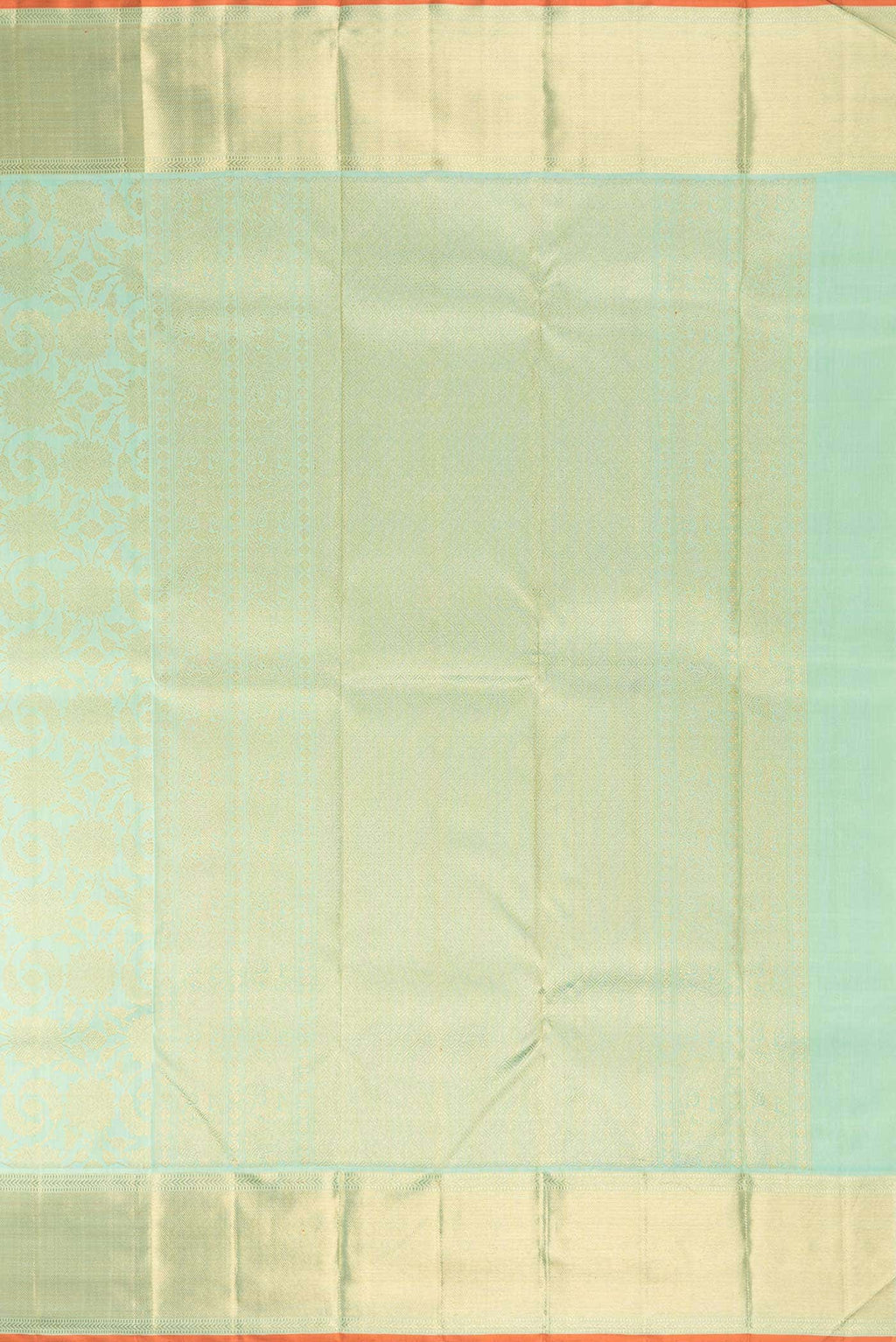 Pure Silk Pure Zari Sea Green Dual Tone Kanchipuram Saree