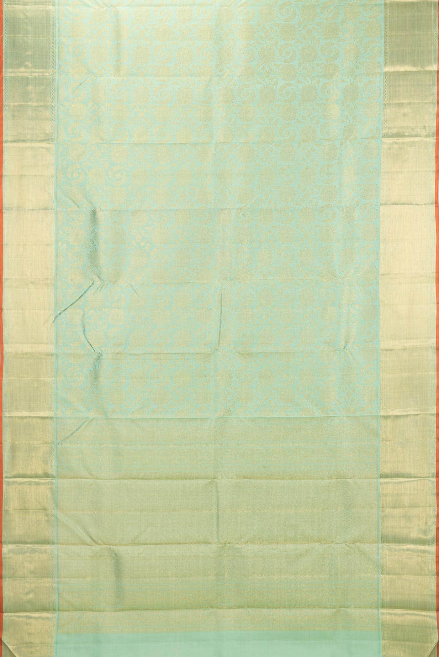 Pure Silk Pure Zari Sea Green Dual Tone Kanchipuram Saree