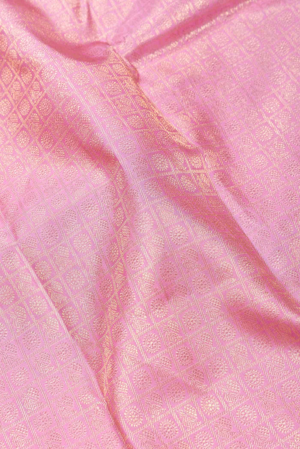Pure Silk Pure Zari Pink Dual Tone Kanchipuram Saree