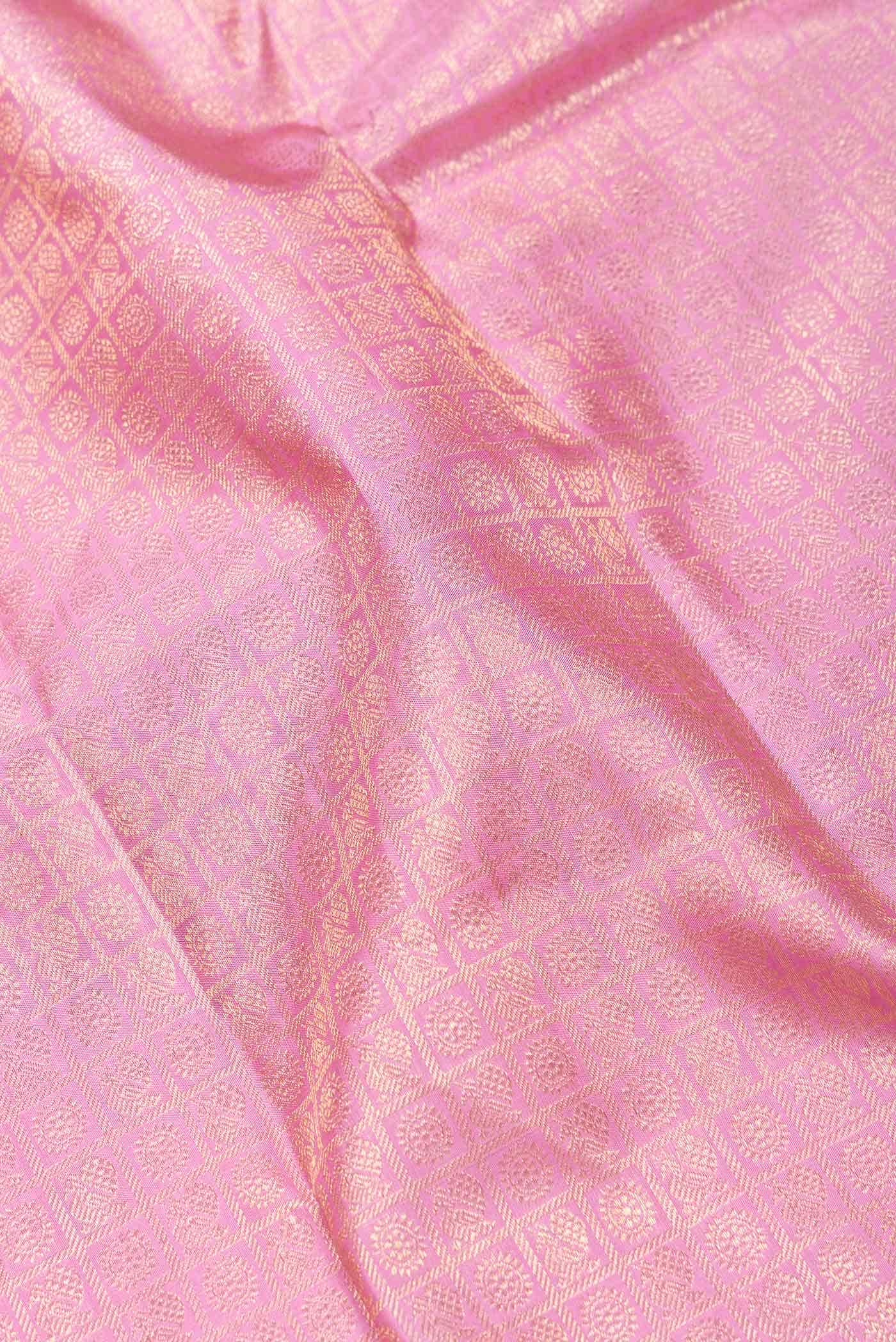 Pure Silk Pure Zari Pink Dual Tone Kanchipuram Saree