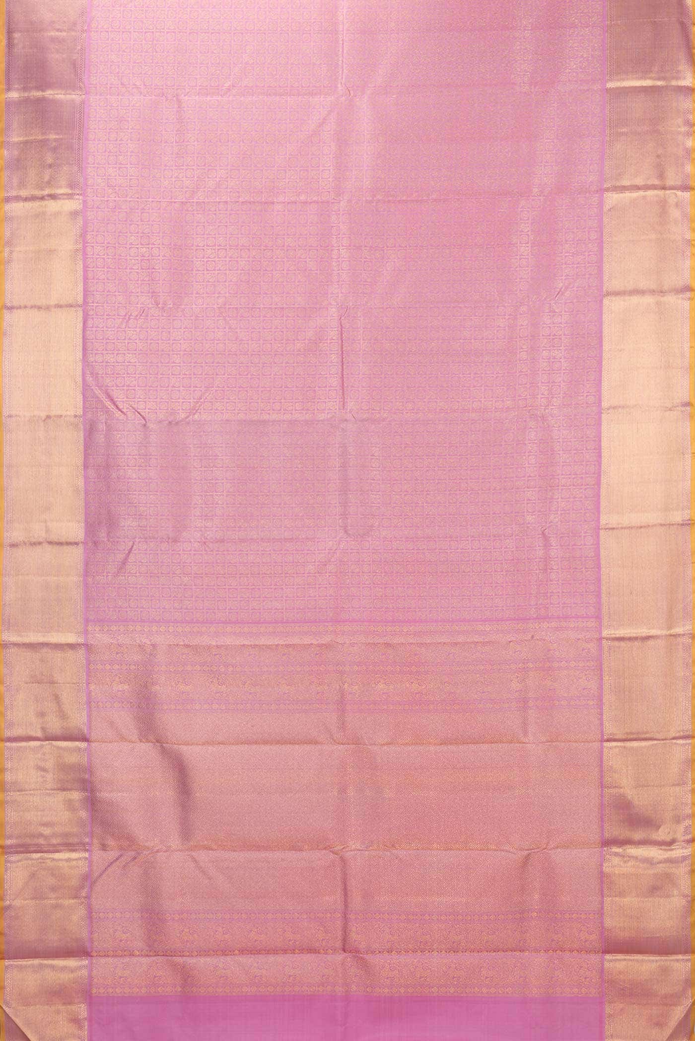 Pure Silk Pure Zari Pink Dual Tone Kanchipuram Saree
