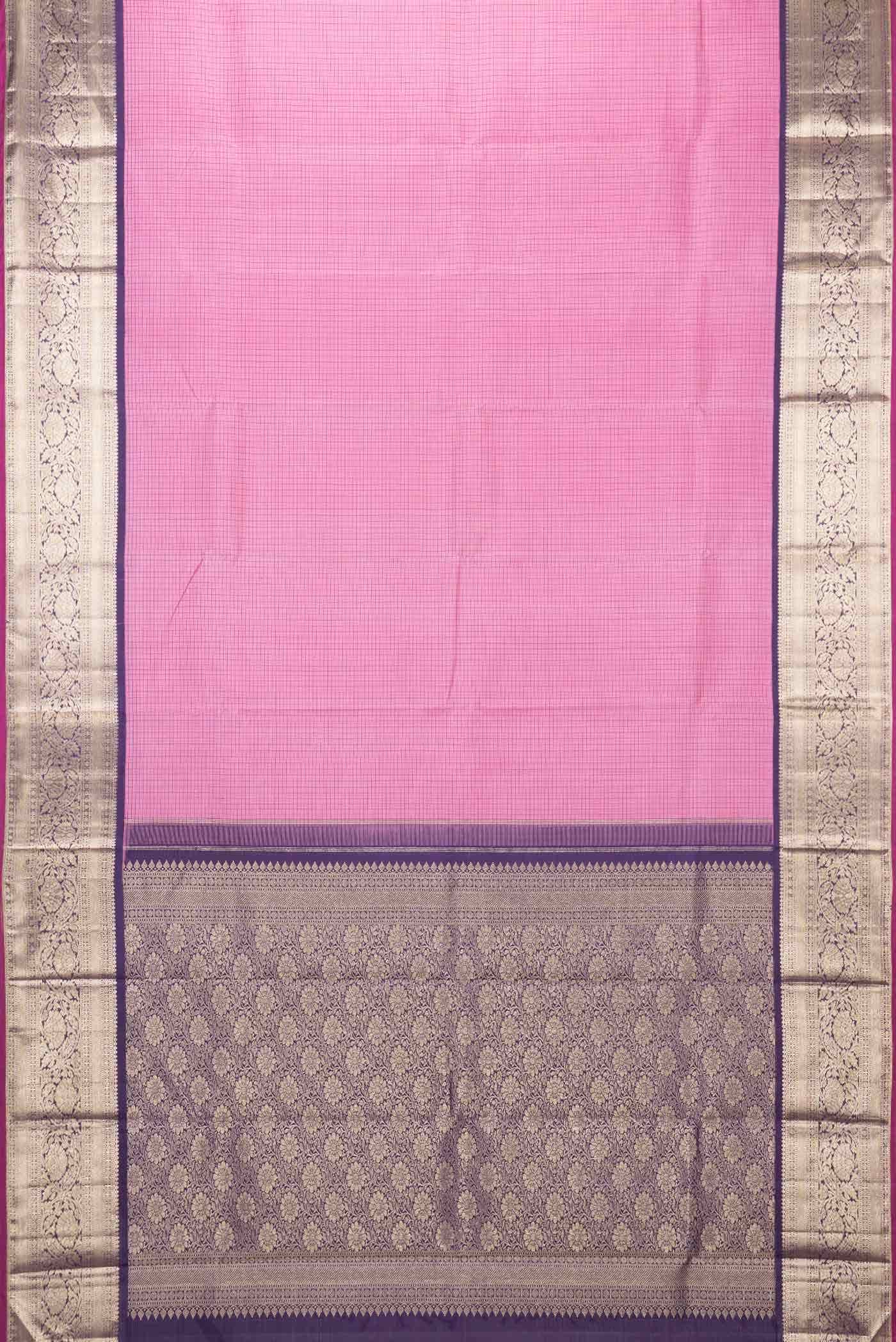 Pink Dual Tone Kanchipuram Silk Saree