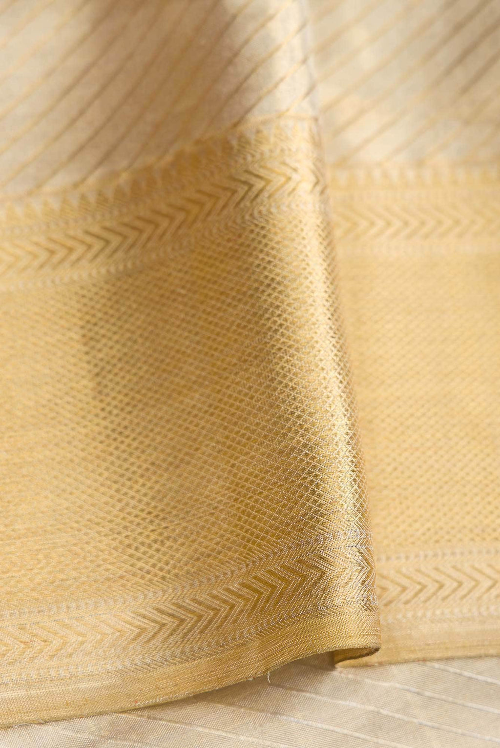 Gold Dual Tone Kanchipuram Tissue Silk Saree