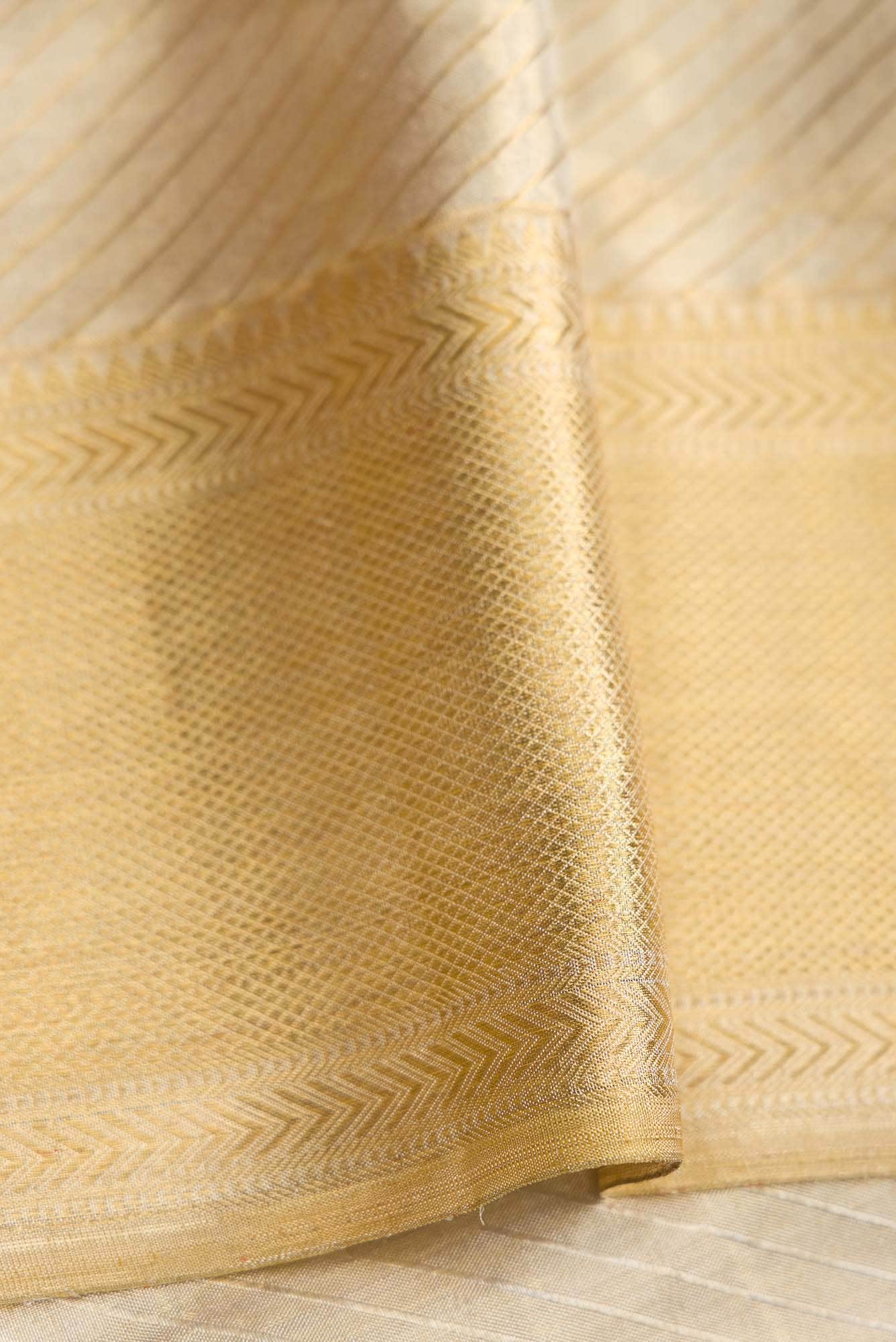 Gold Dual Tone Kanchipuram Tissue Silk Saree