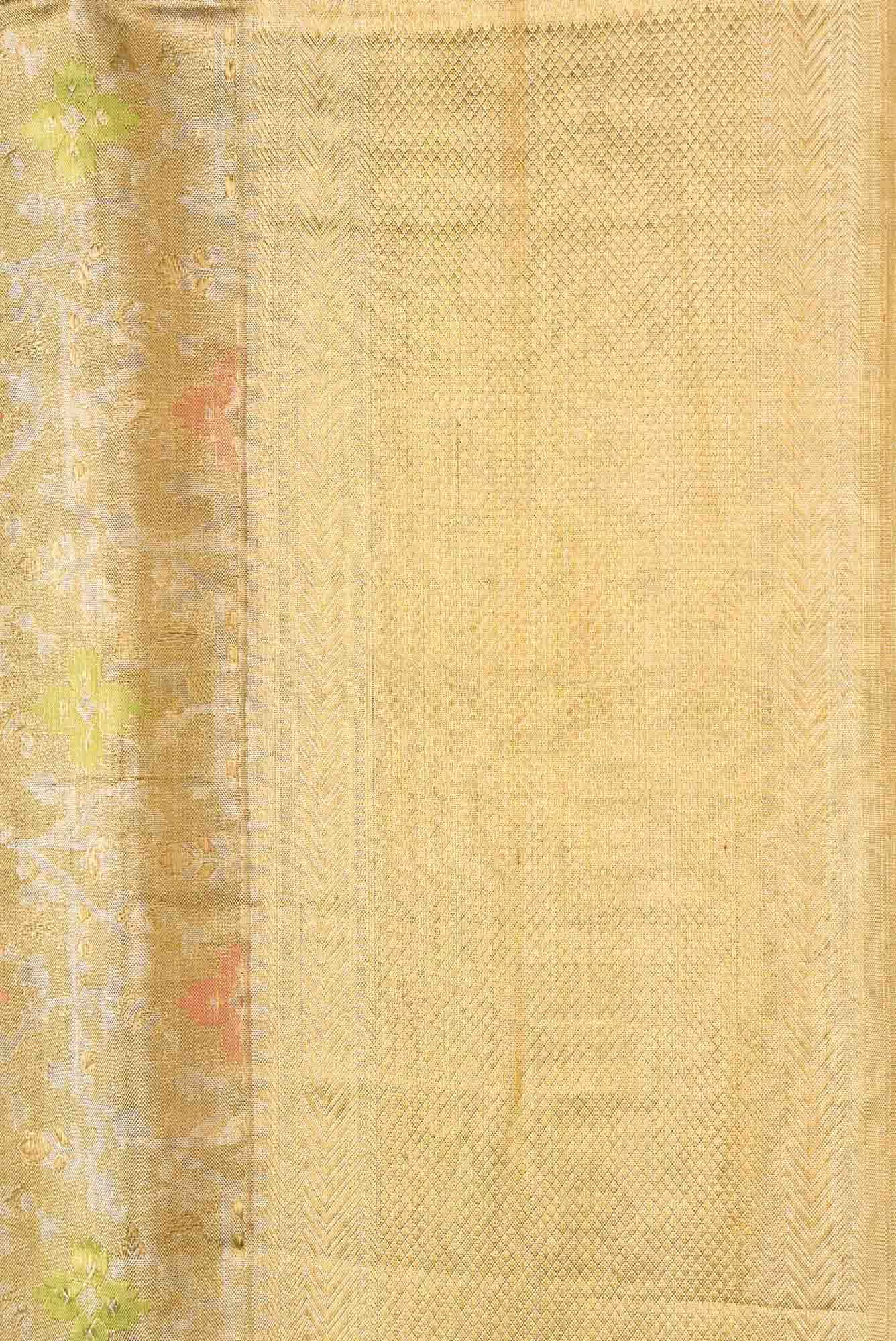 Gold Dual Tone Kanchipuram Tissue Silk Saree
