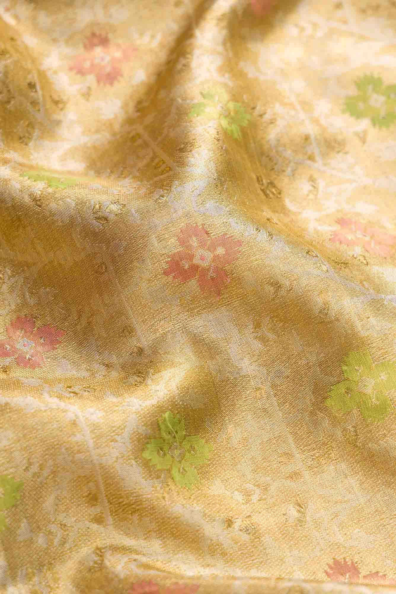 Gold Dual Tone Kanchipuram Tissue Silk Saree