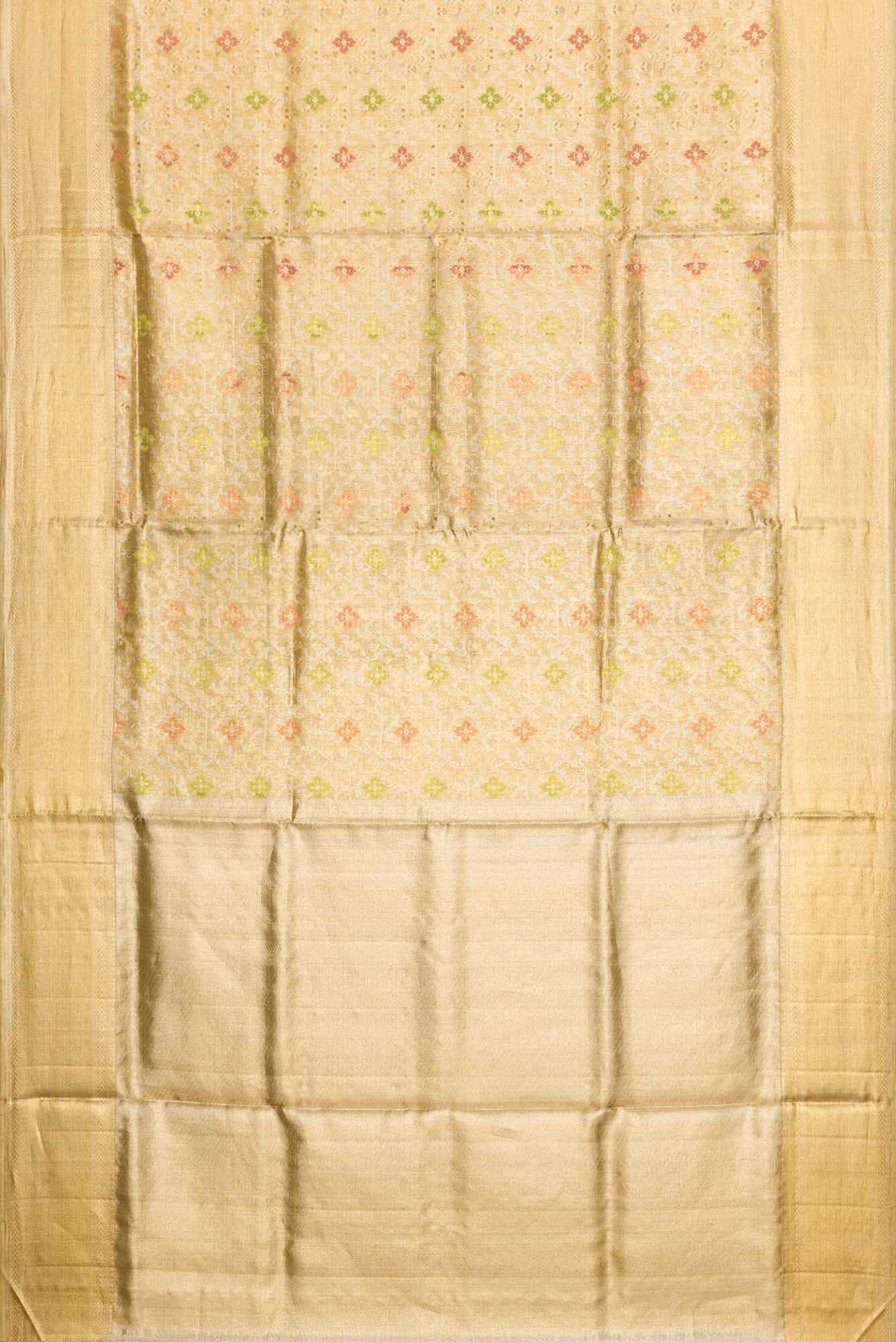 Gold Dual Tone Kanchipuram Tissue Silk Saree