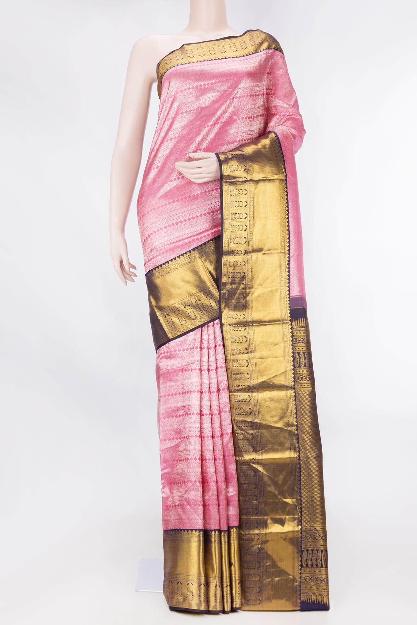 Pink Kanchipuram Silk Saree