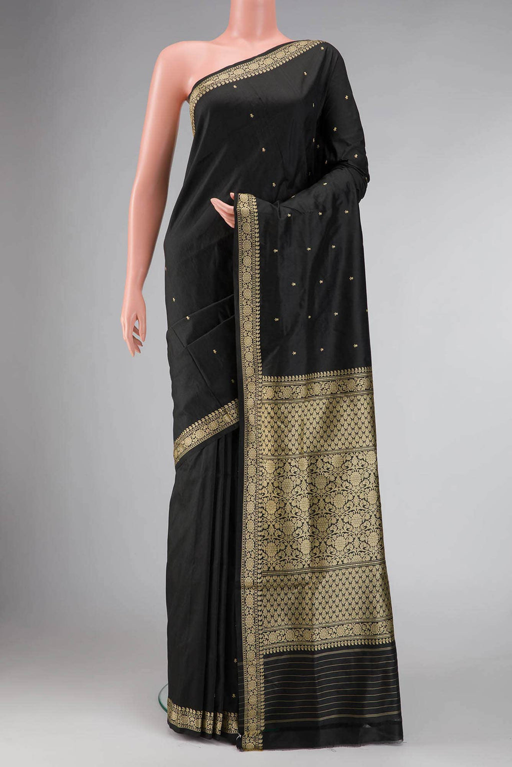 Black Dual Tone Blended Banarasi Silk Saree