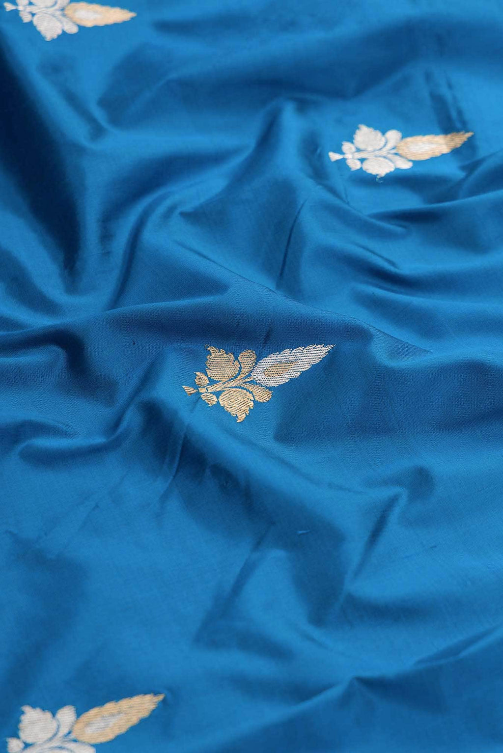 Peacock Blue Dual Tone Blended Banarasi Silk Saree