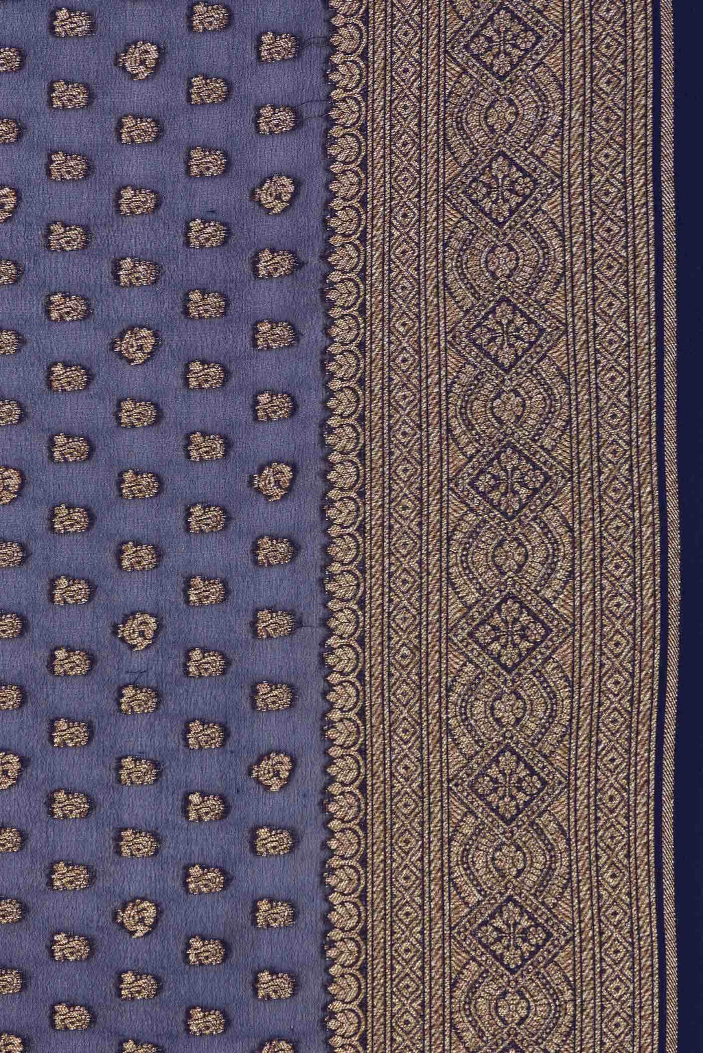 Navy Blue Dual Tone Banarasi Georgette Saree