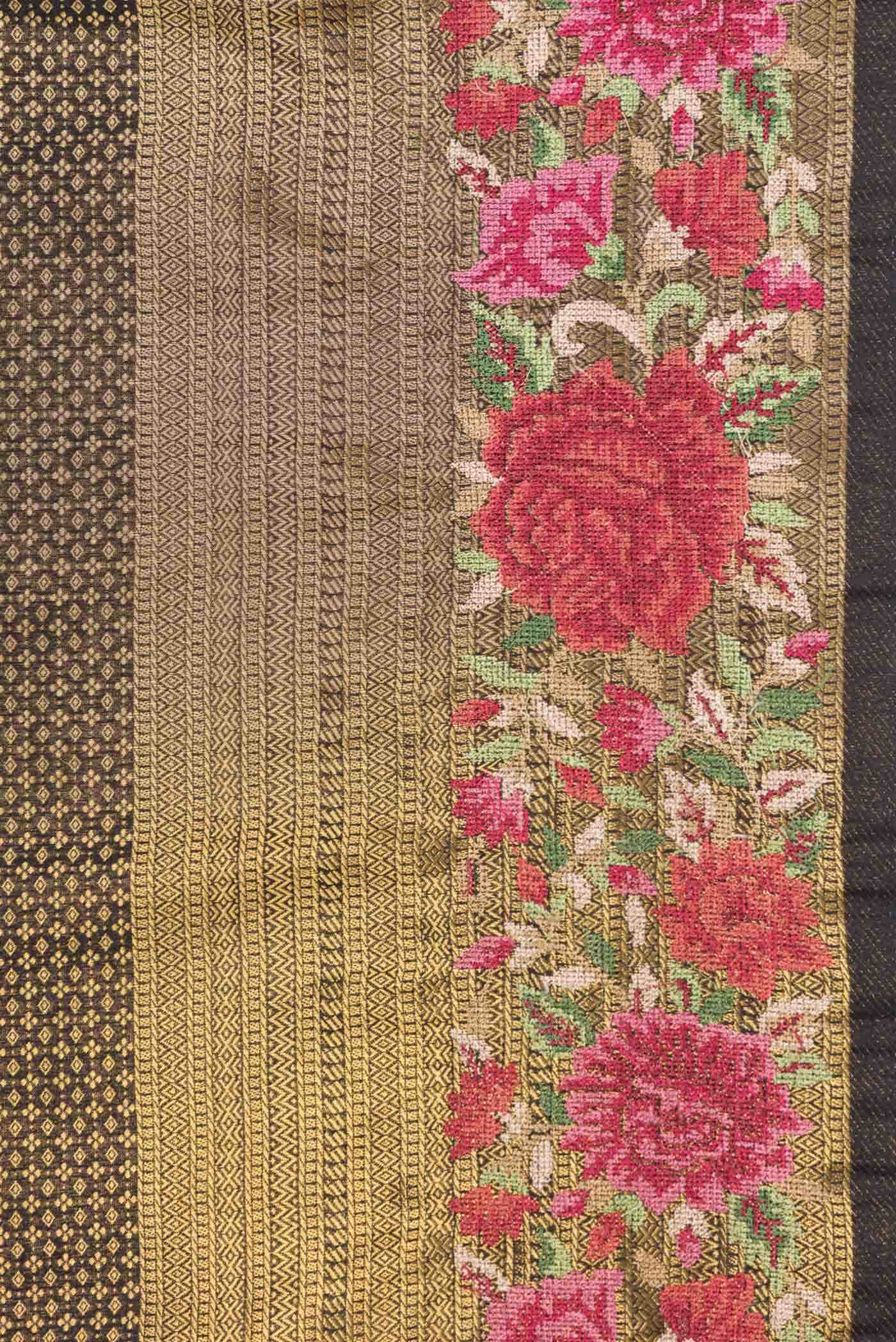 Black Dual Tone Blended Banarasi Silk Saree