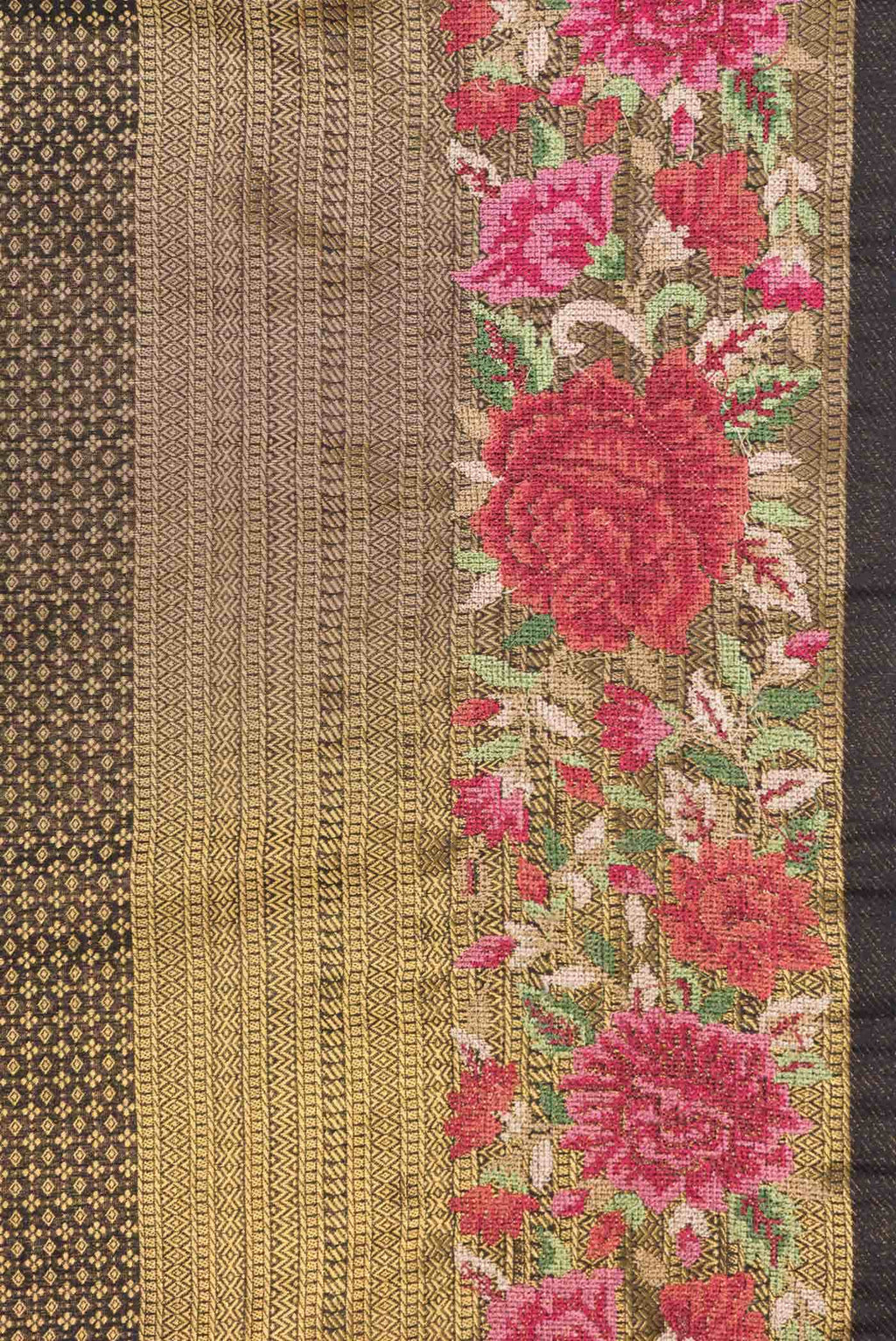 Black Dual Tone Blended Banarasi Silk Saree