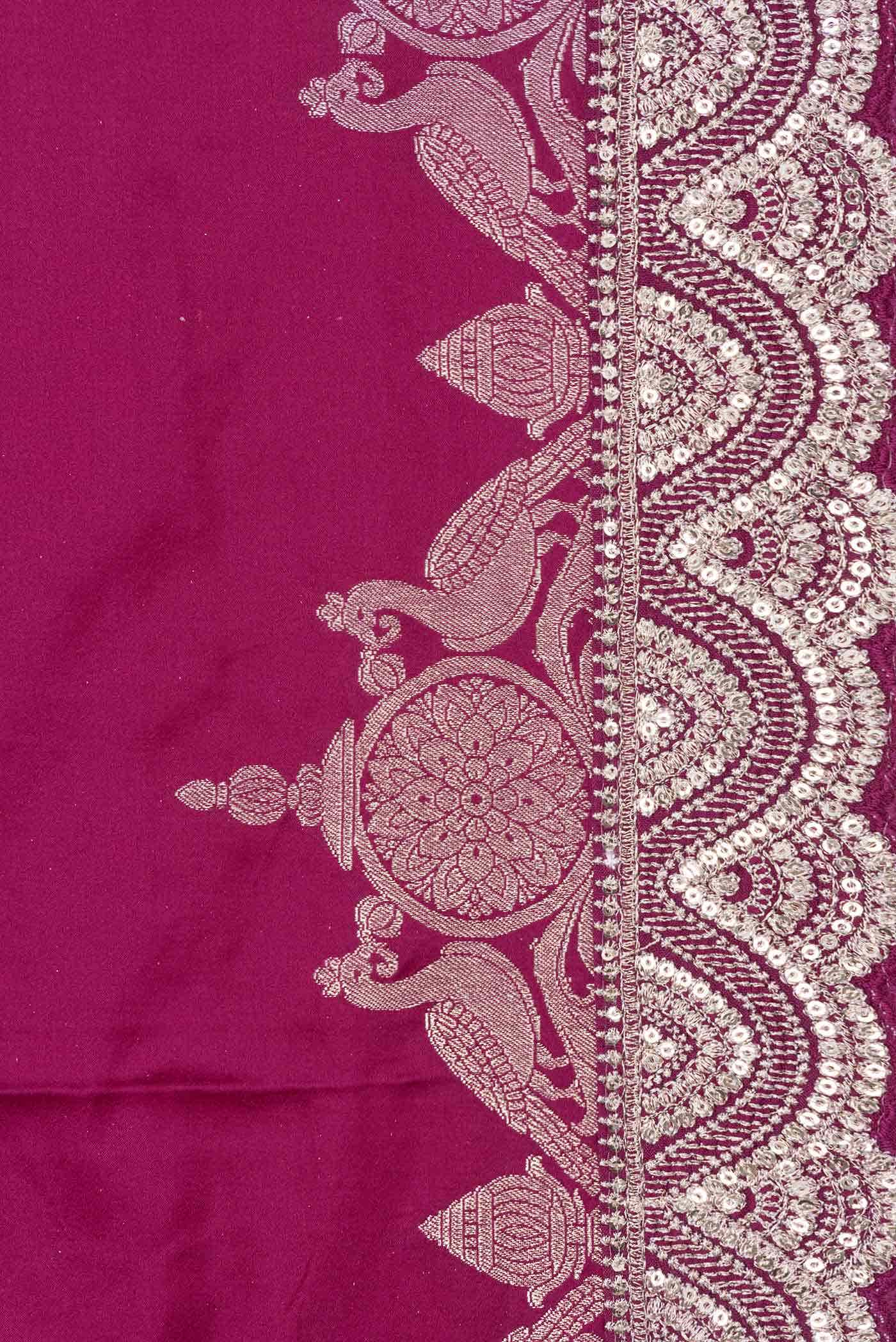 Magenta Dual Tone Satin Crepe Saree