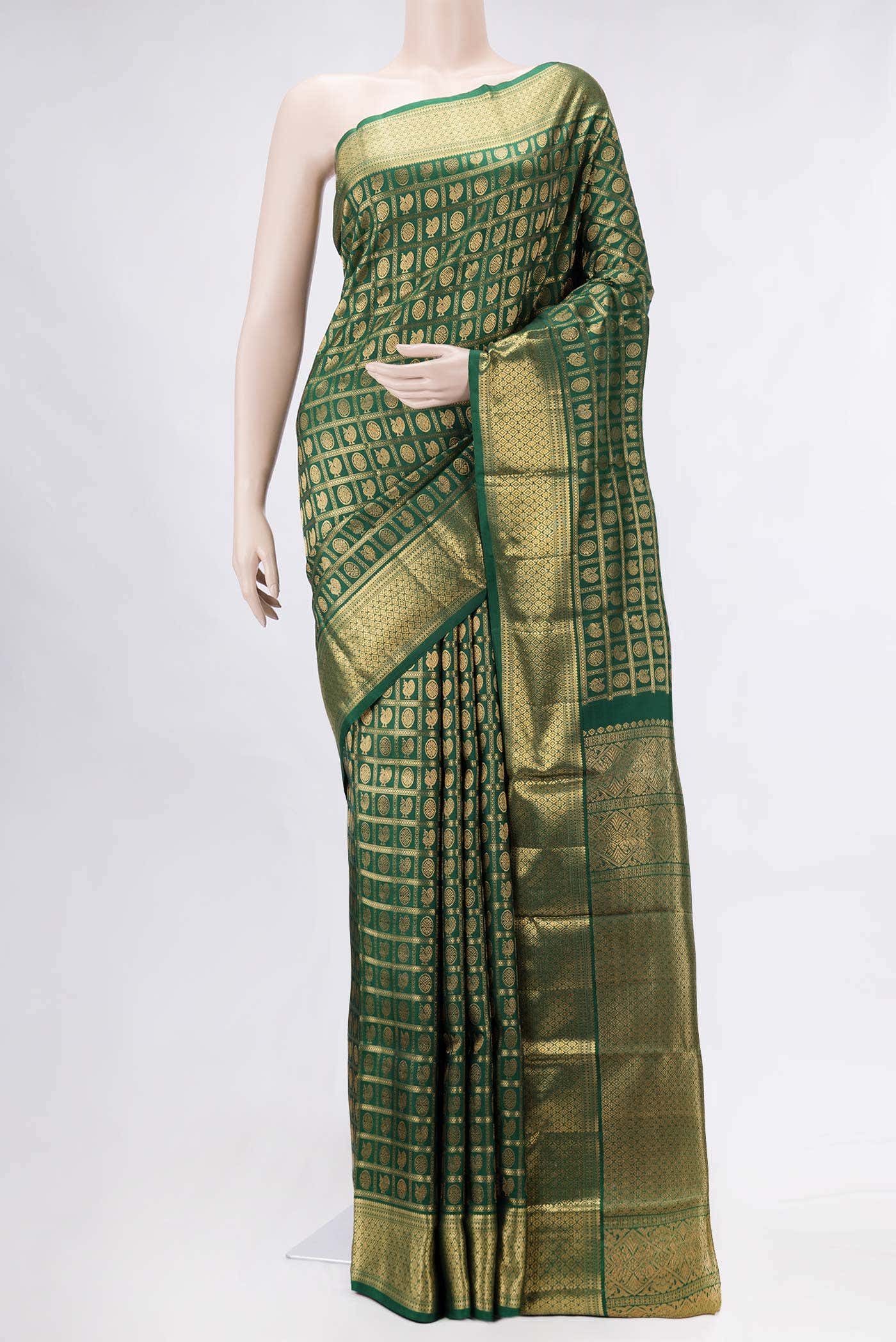 Green Dual Tone Kanchipuram Silk Saree