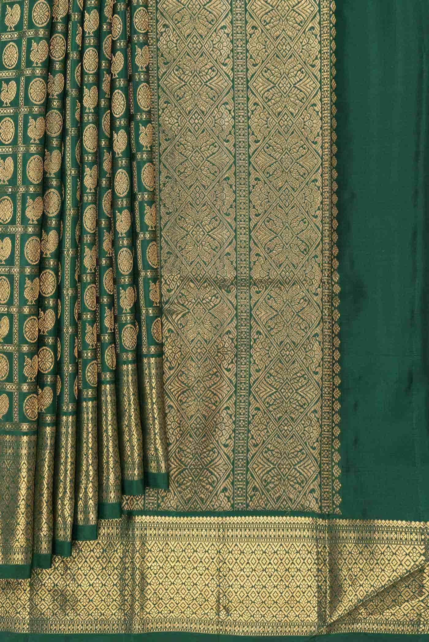 Green Dual Tone Kanchipuram Silk Saree