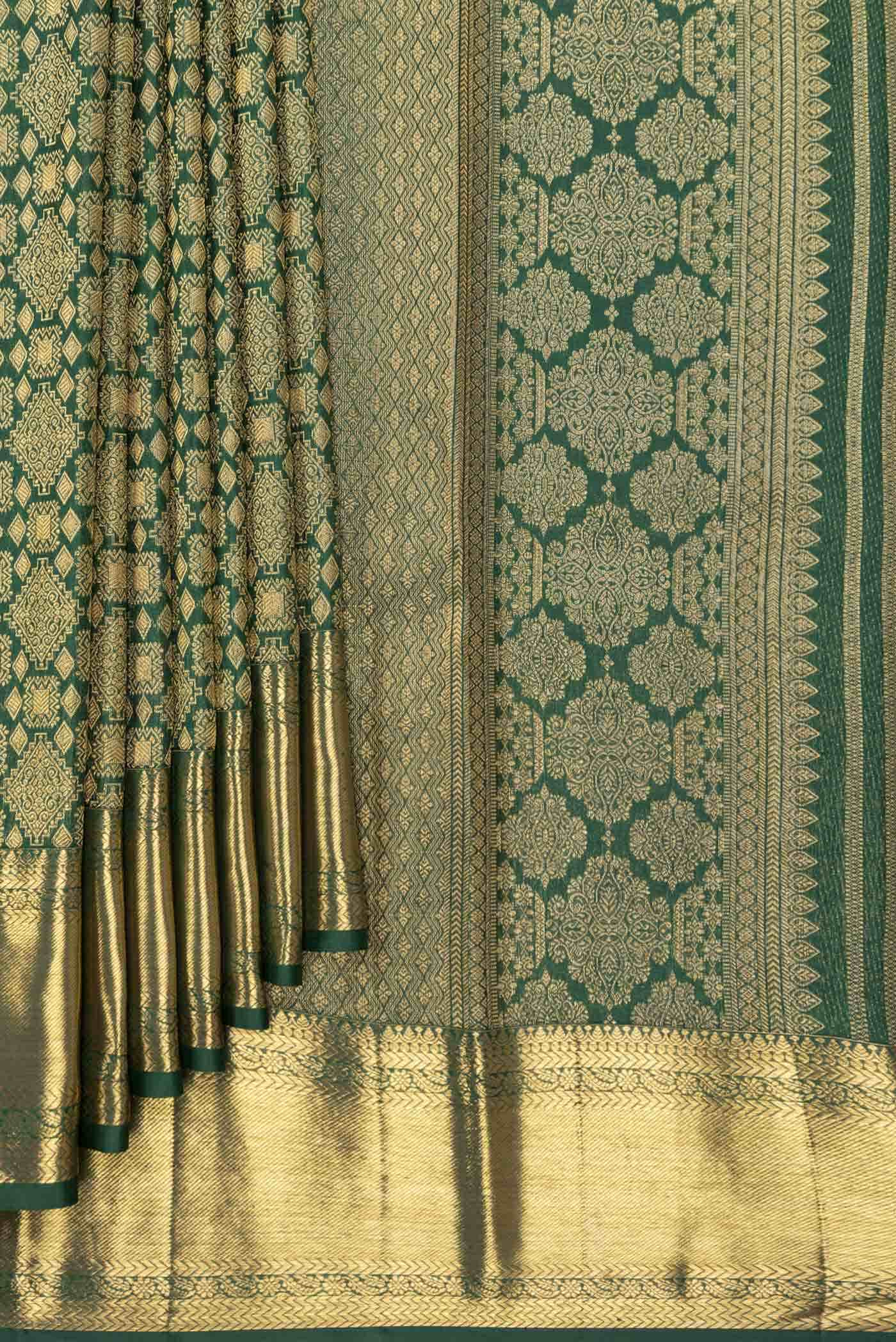 Green Dual Tone Kanchipuram Silk Saree
