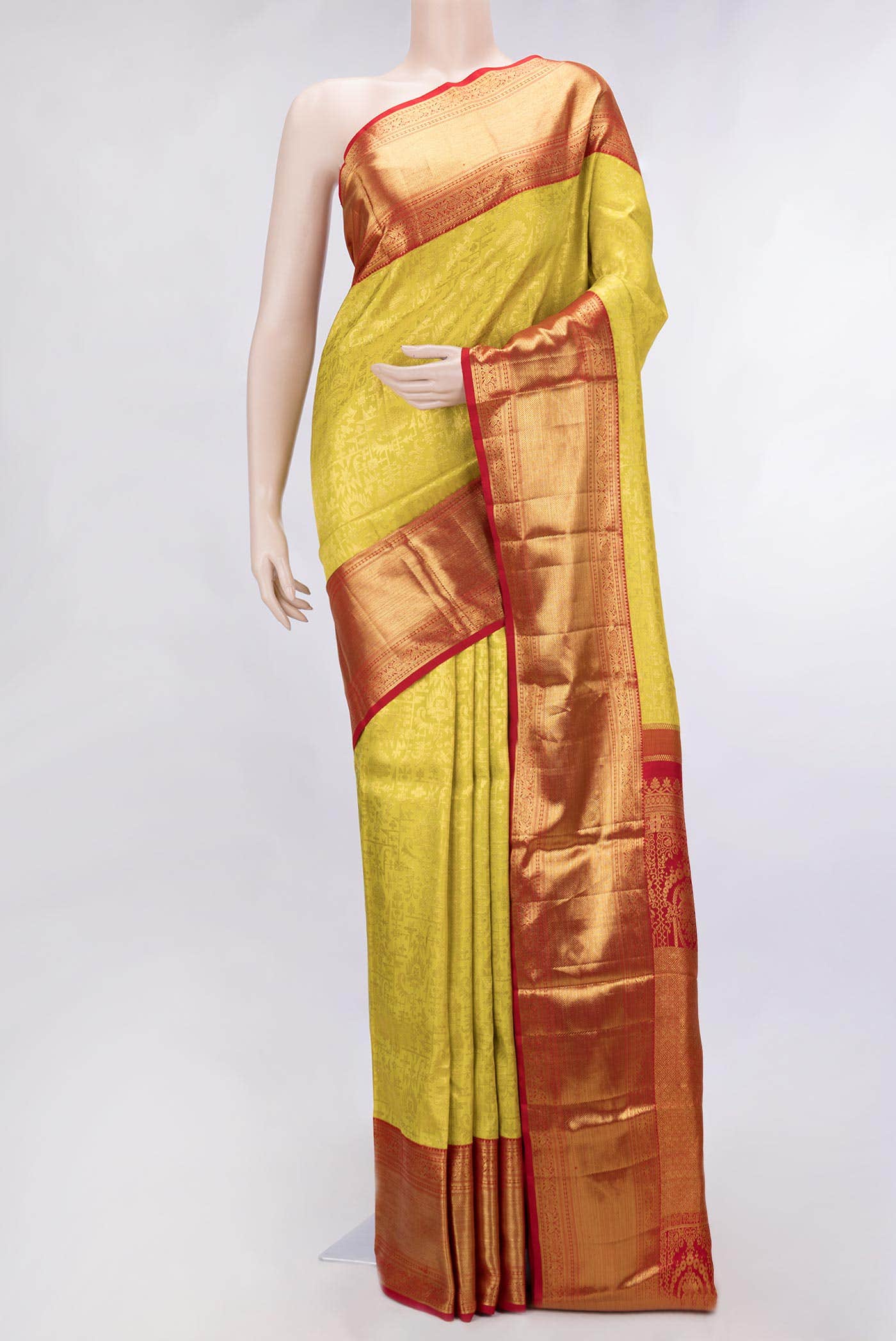 Yellow Dual Tone Kanchipuram Silk Saree
