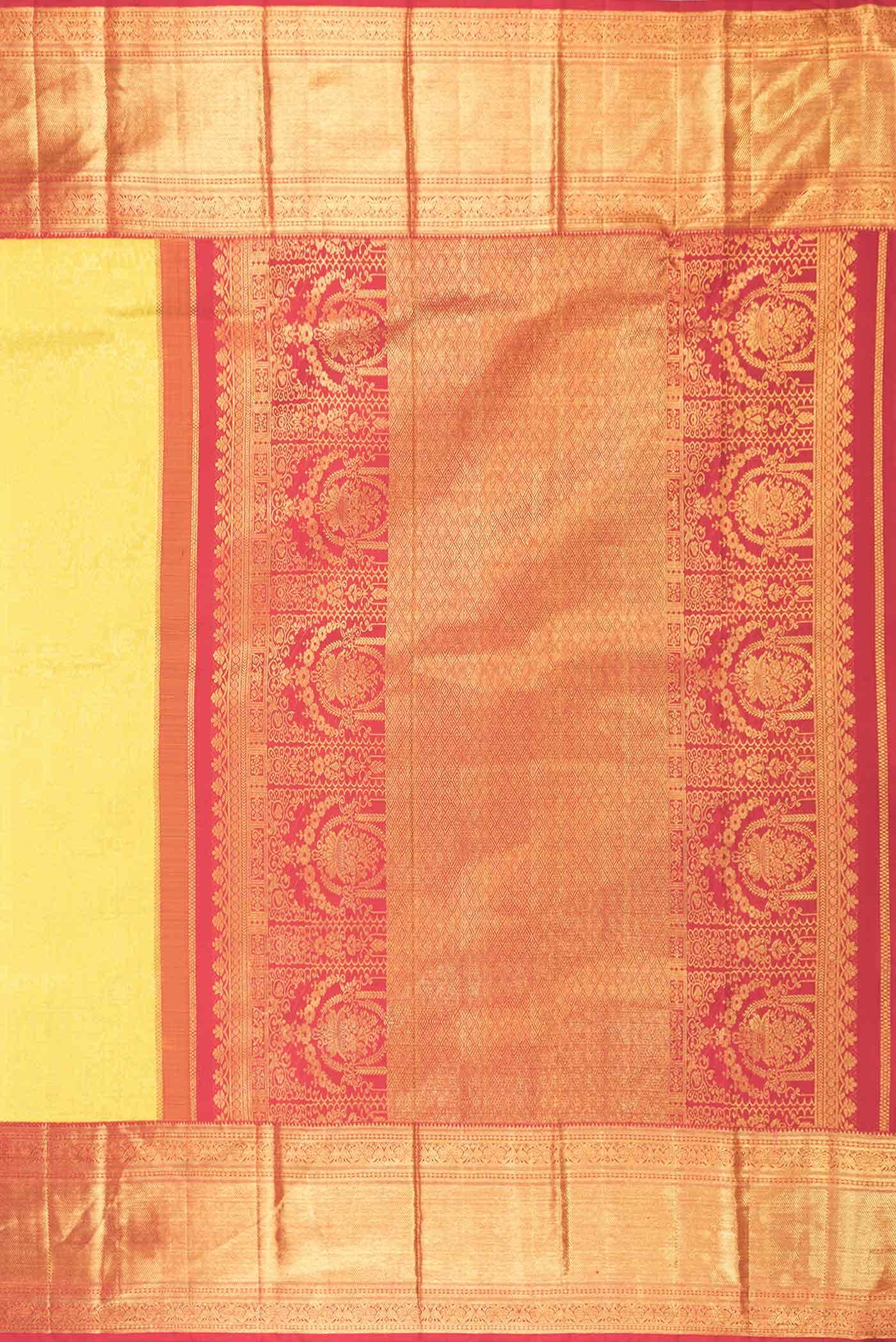 Yellow Dual Tone Kanchipuram Silk Saree