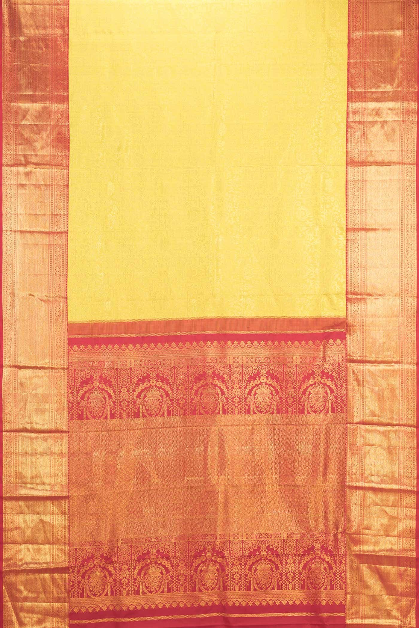 Yellow Dual Tone Kanchipuram Silk Saree