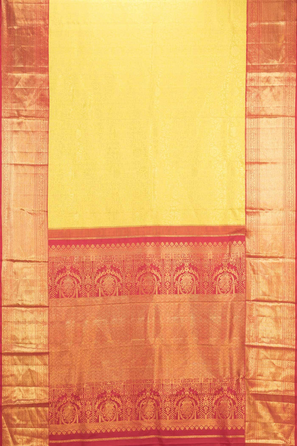 Yellow Dual Tone Kanchipuram Silk Saree