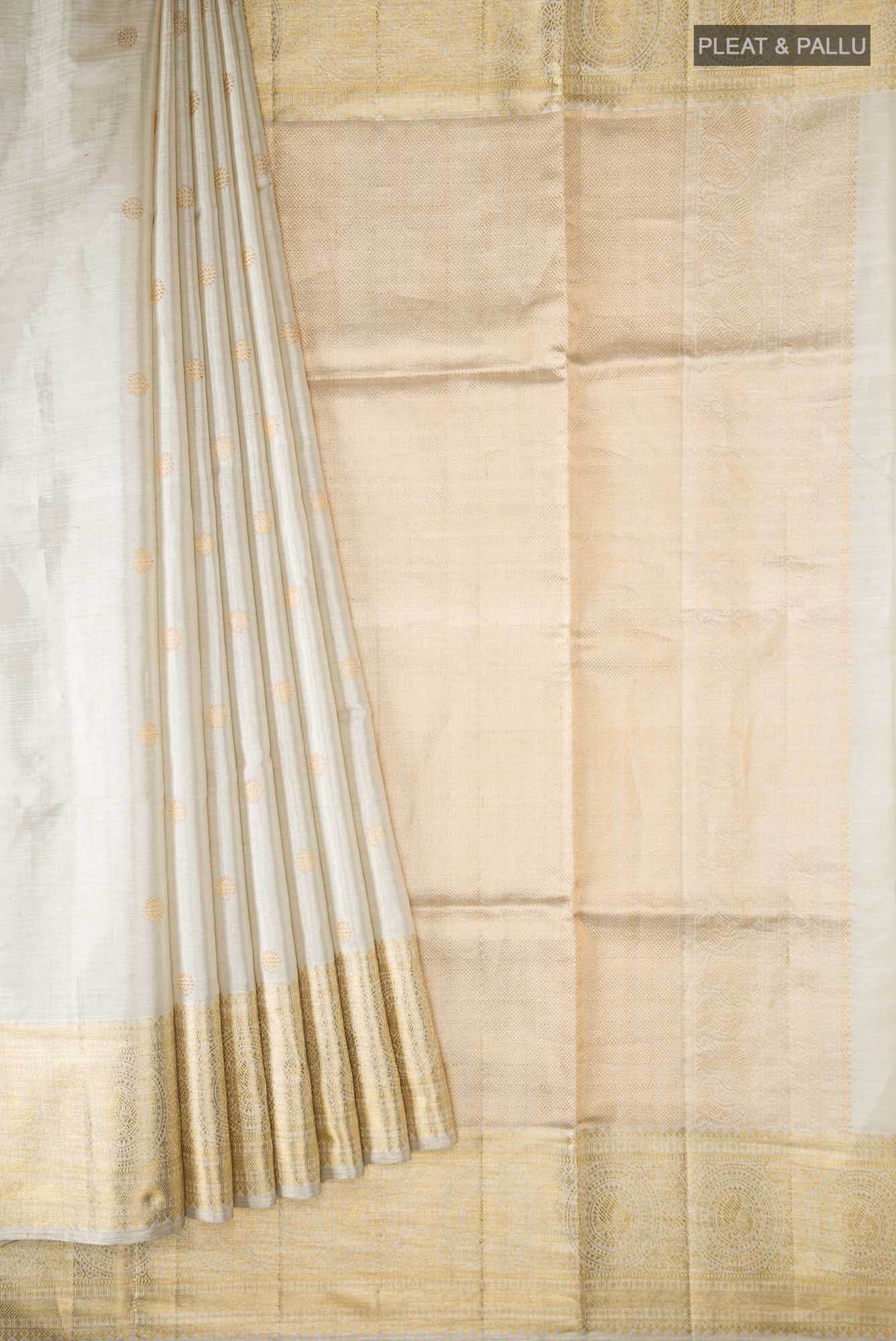 Silver Kanchipuram Tissue Silk Saree