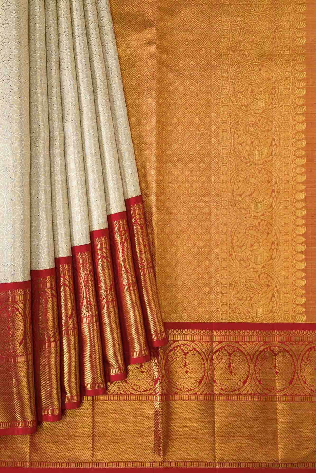 Sandal Dual Tone Kanchipuram Tissue Silk Saree