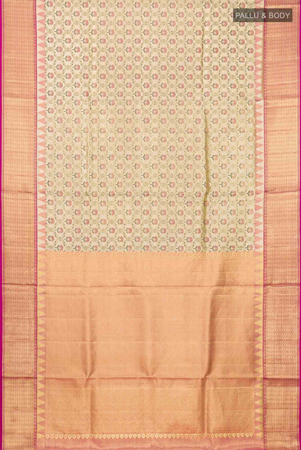 Beige Kanchipuram Tissue Silk Saree