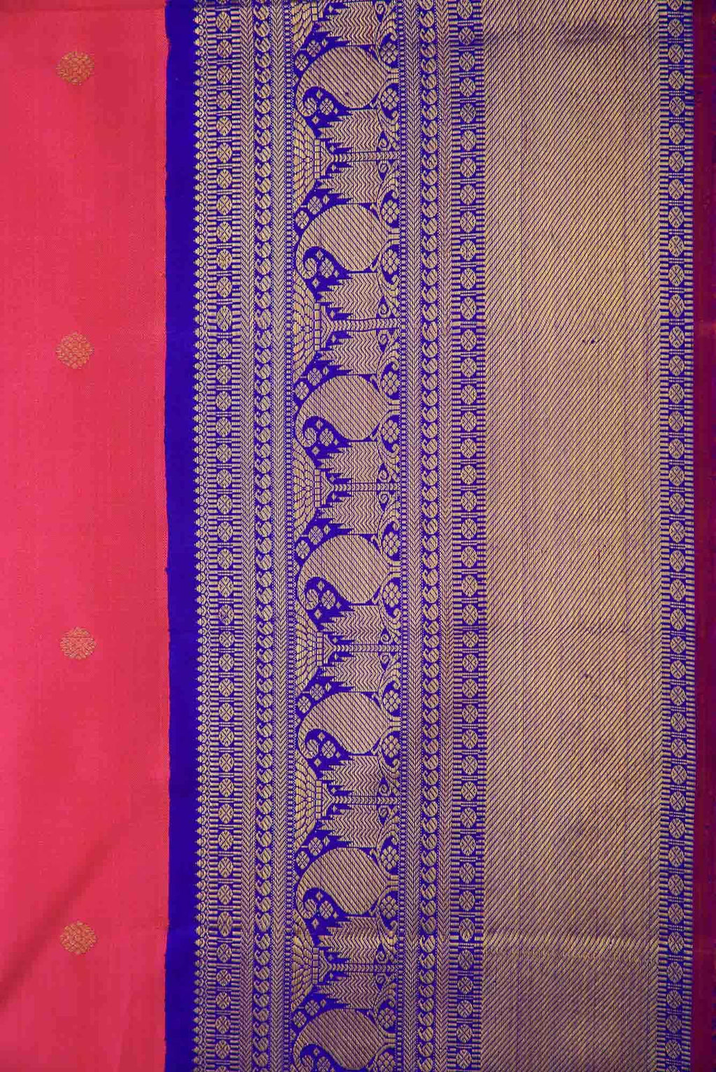 Pure Silk Pure Zari Pink Dual Tone Kanchipuram Saree