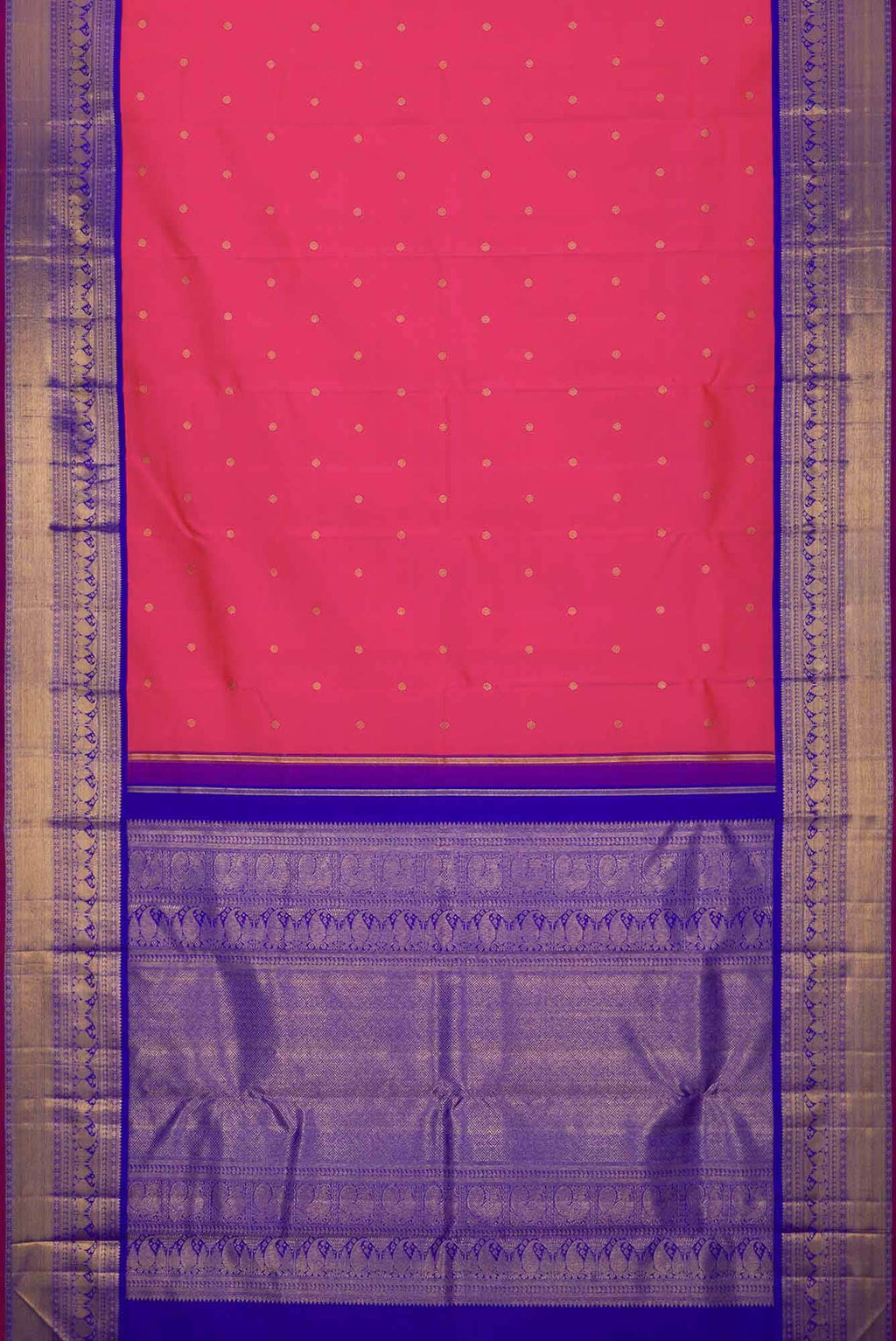 Pure Silk Pure Zari Pink Dual Tone Kanchipuram Saree
