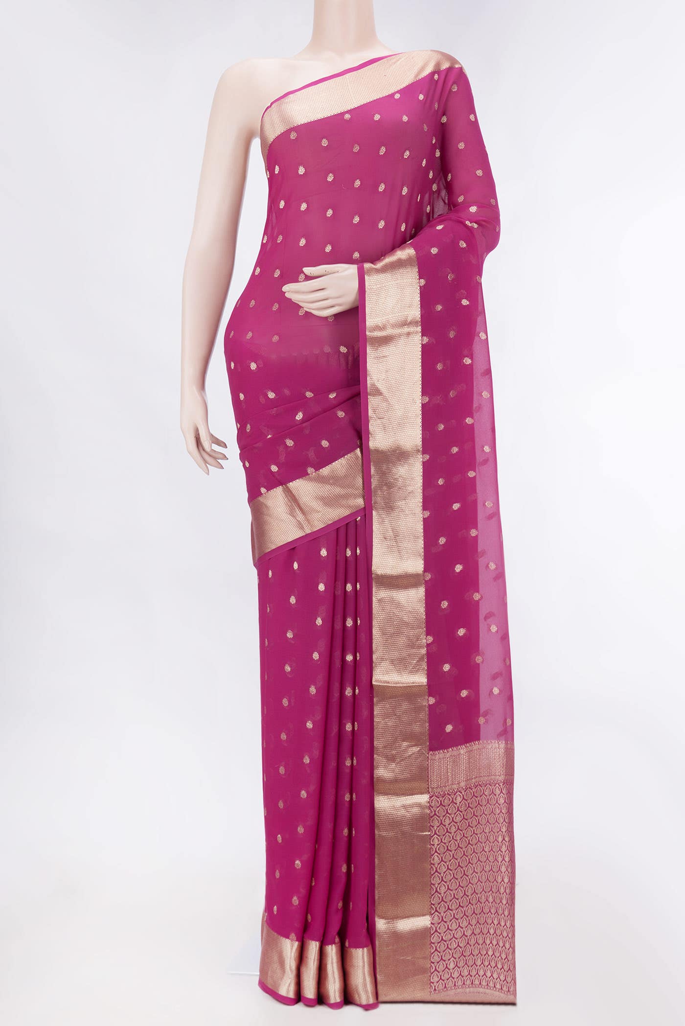 Pink Dual Tone Mysore Georgette Saree