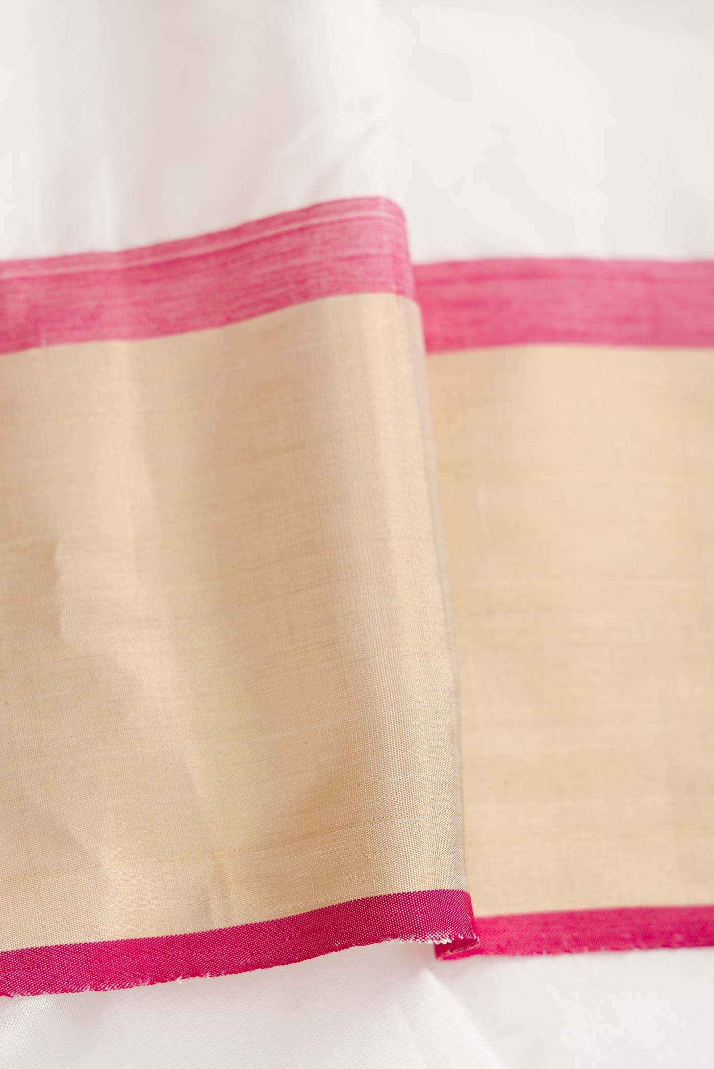 Off White Dual Tone Chanderi Silk Saree