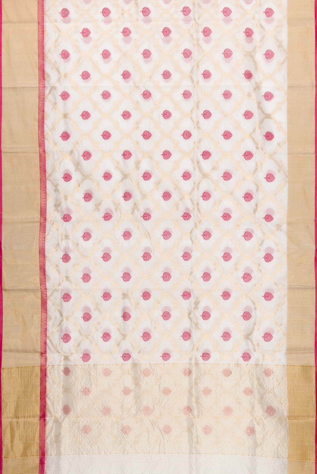 Off White Dual Tone Chanderi Silk Saree