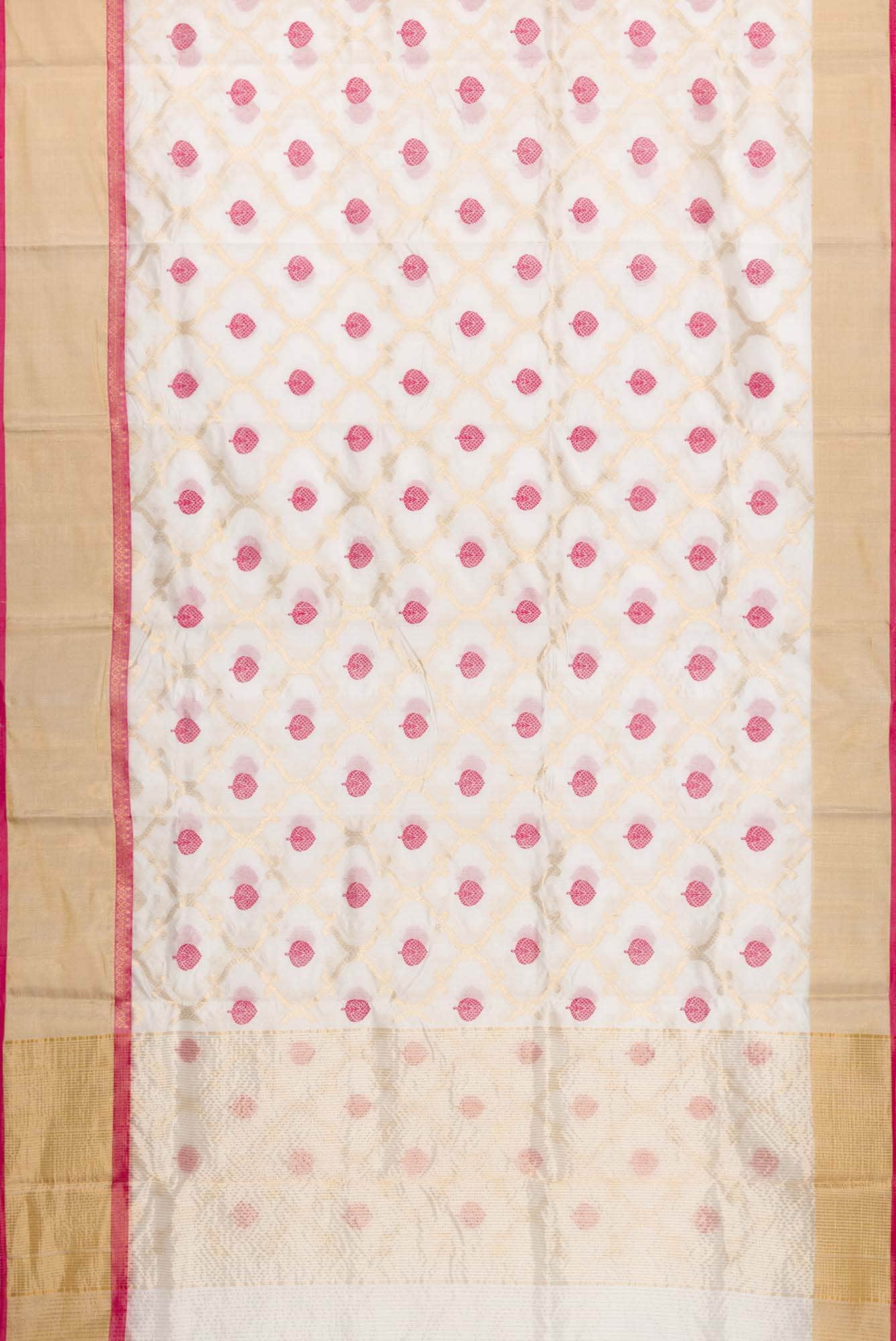 Off White Dual Tone Chanderi Silk Saree