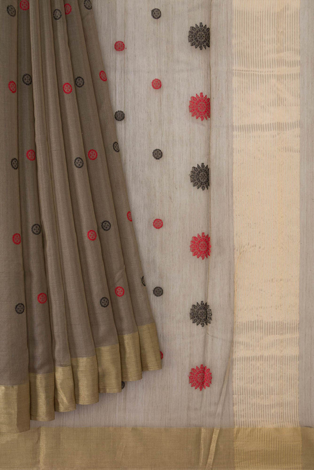 Brown Dual Tone Chanderi Silk Saree