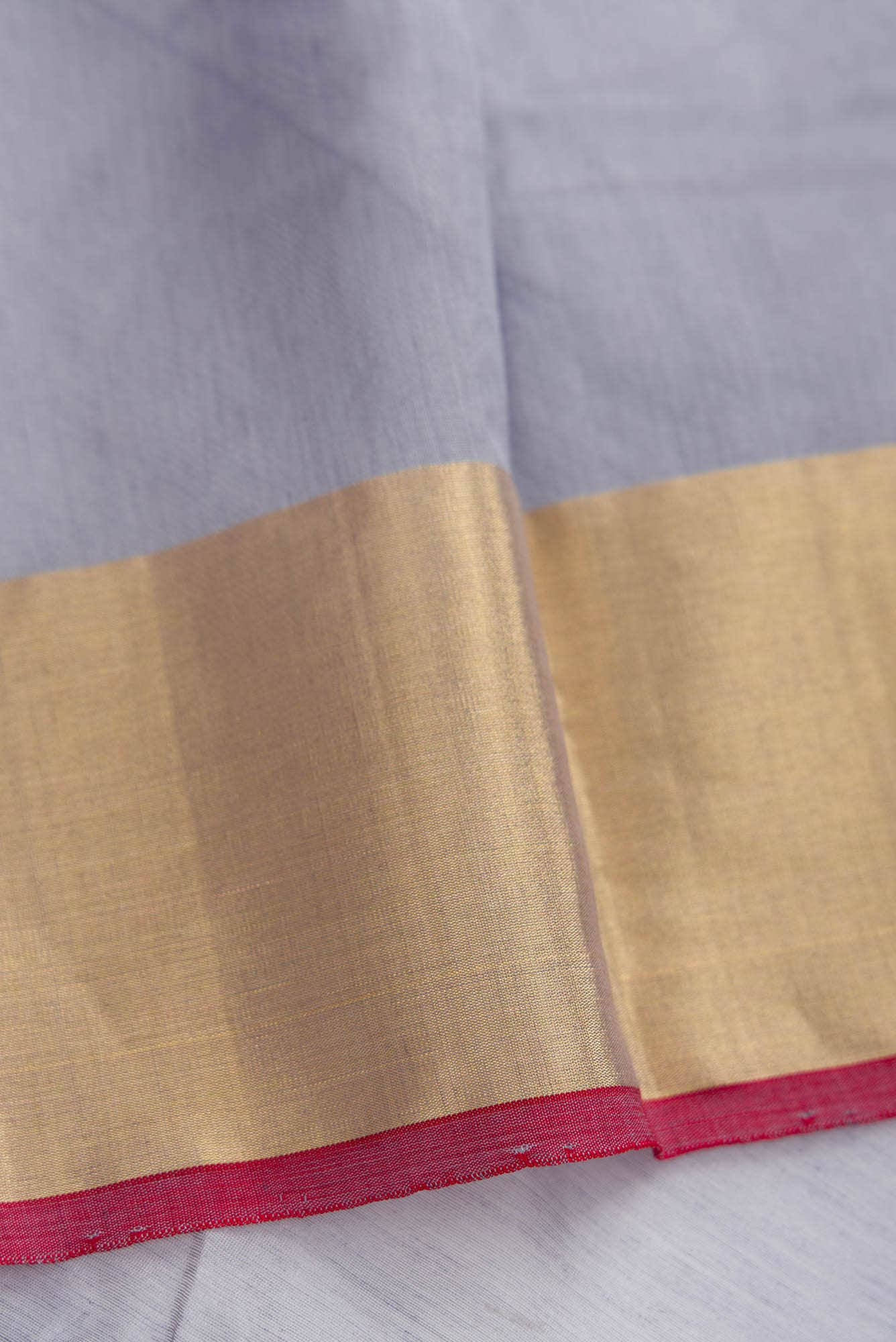 Grey Dual Tone Chanderi Silk Saree
