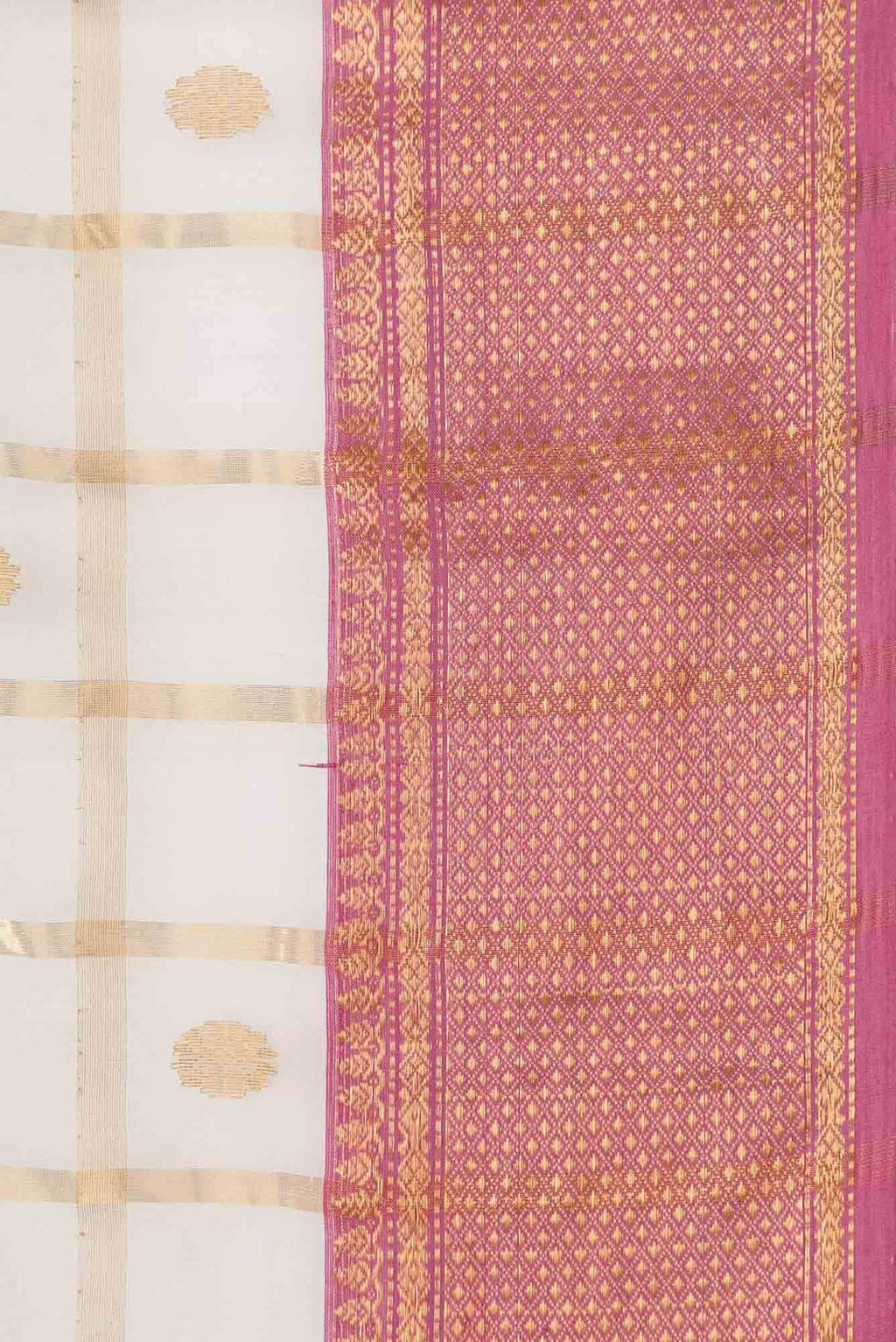 Off White Dual Tone Chanderi Silk Saree