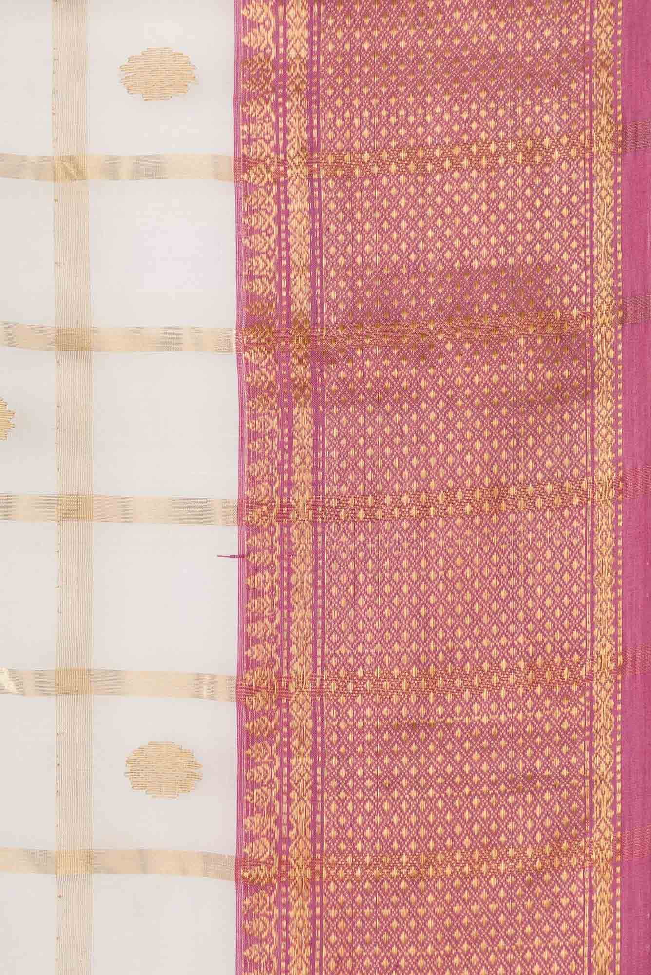 Off White Dual Tone Chanderi Silk Saree
