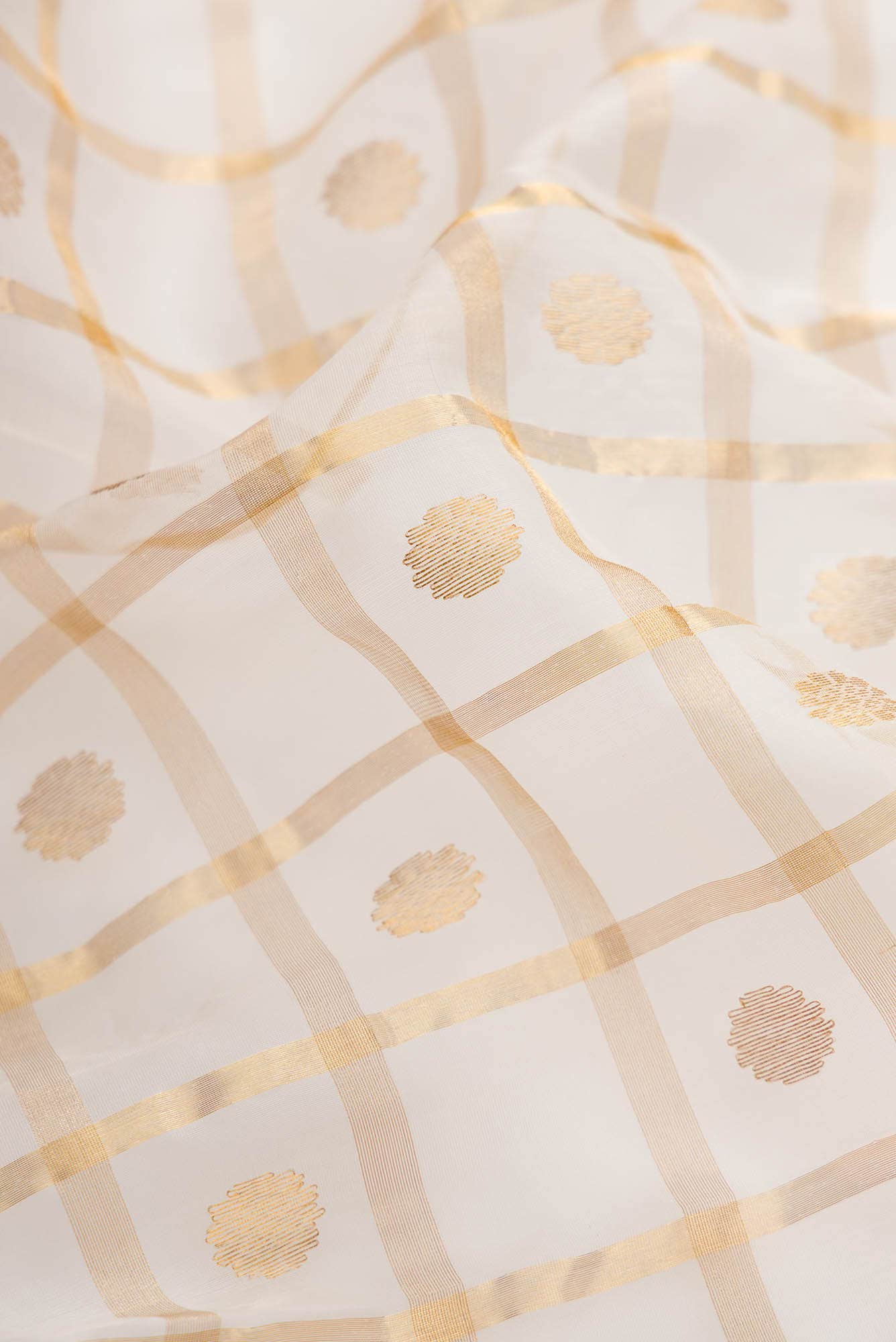 Off White Dual Tone Chanderi Silk Saree