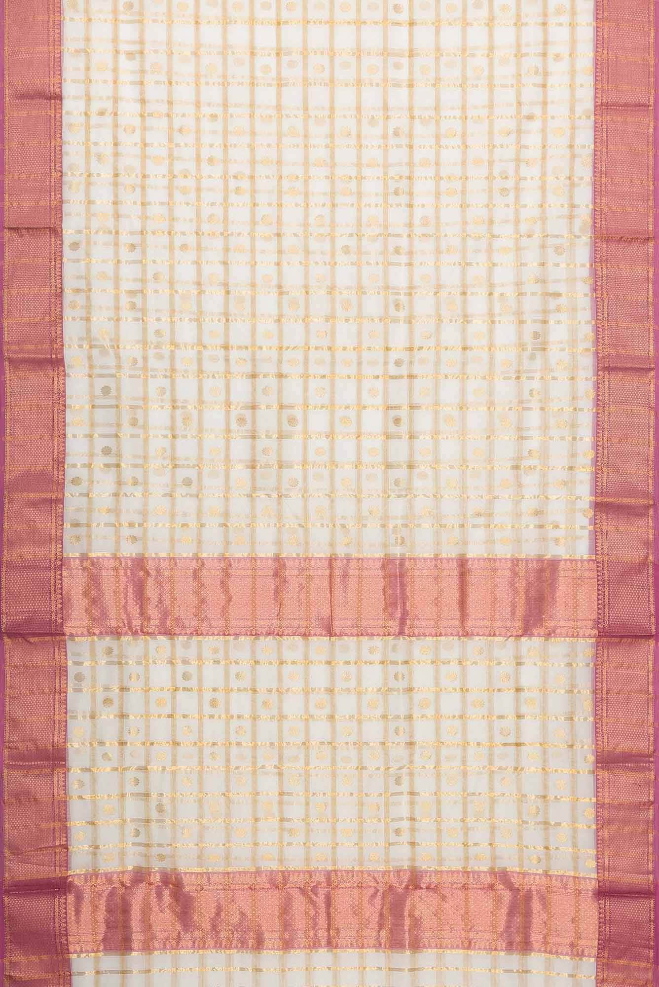 Off White Dual Tone Chanderi Silk Saree