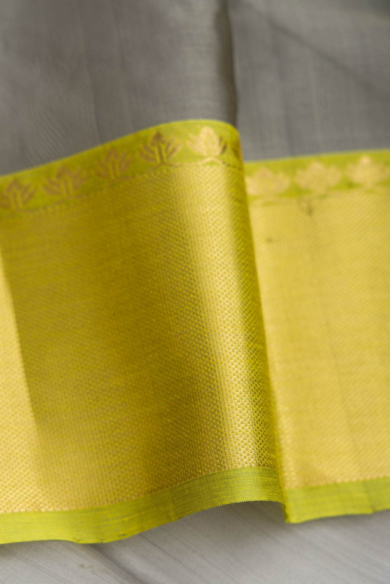 Grey Dual Tone Chanderi Silk Saree