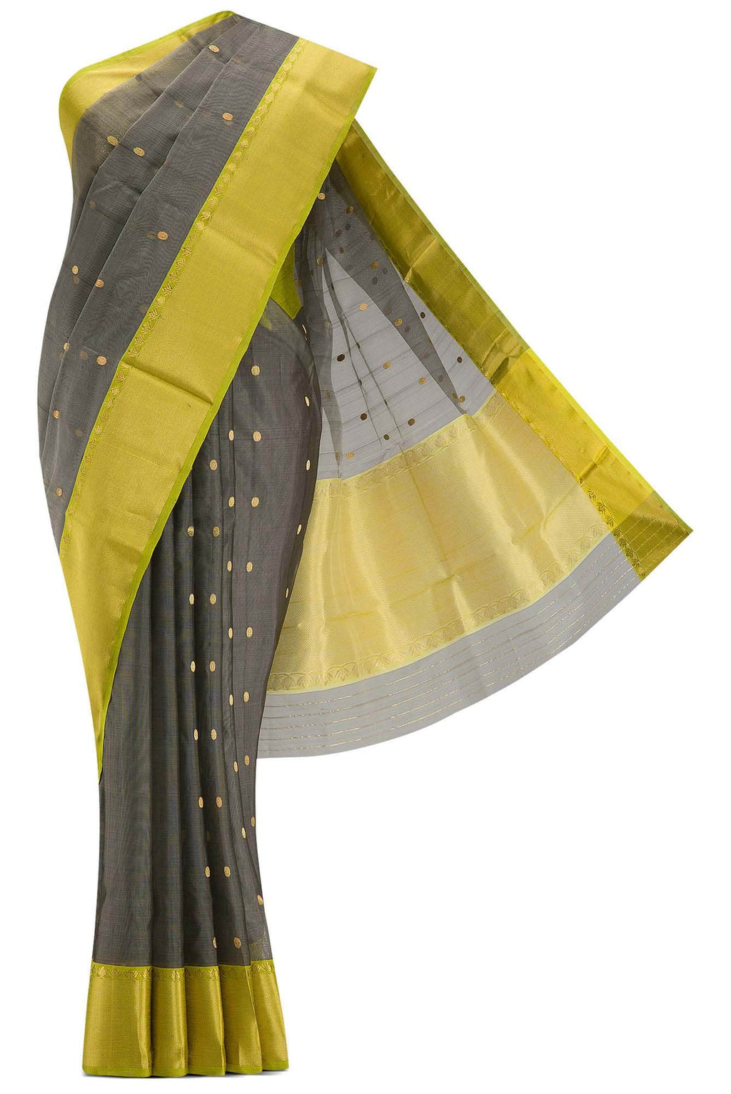 Grey Dual Tone Chanderi Silk Saree