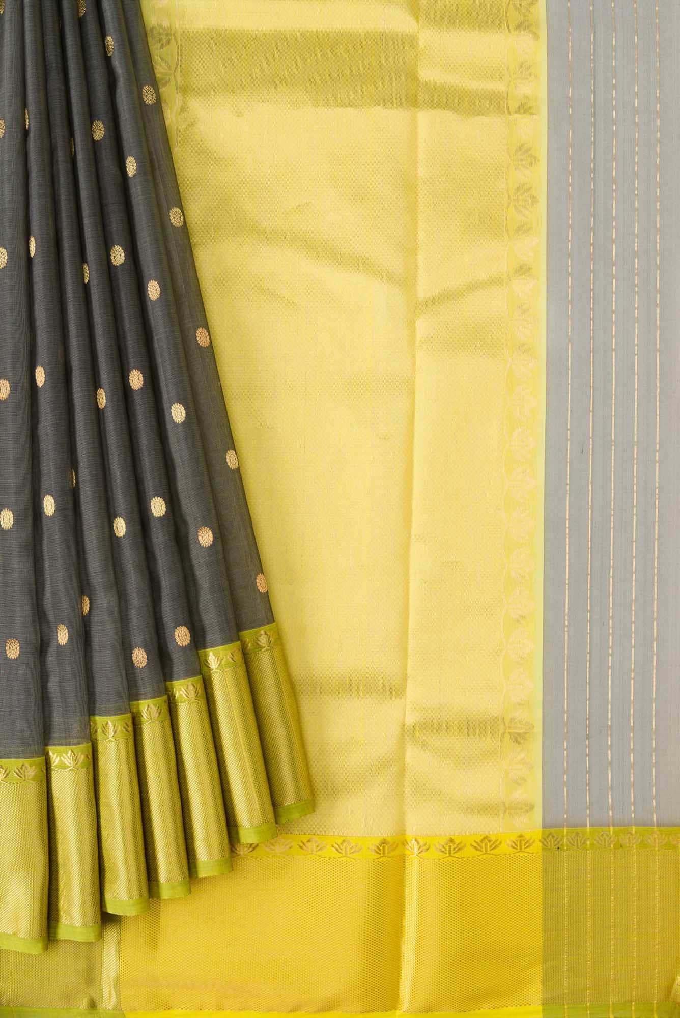 Grey Dual Tone Chanderi Silk Saree