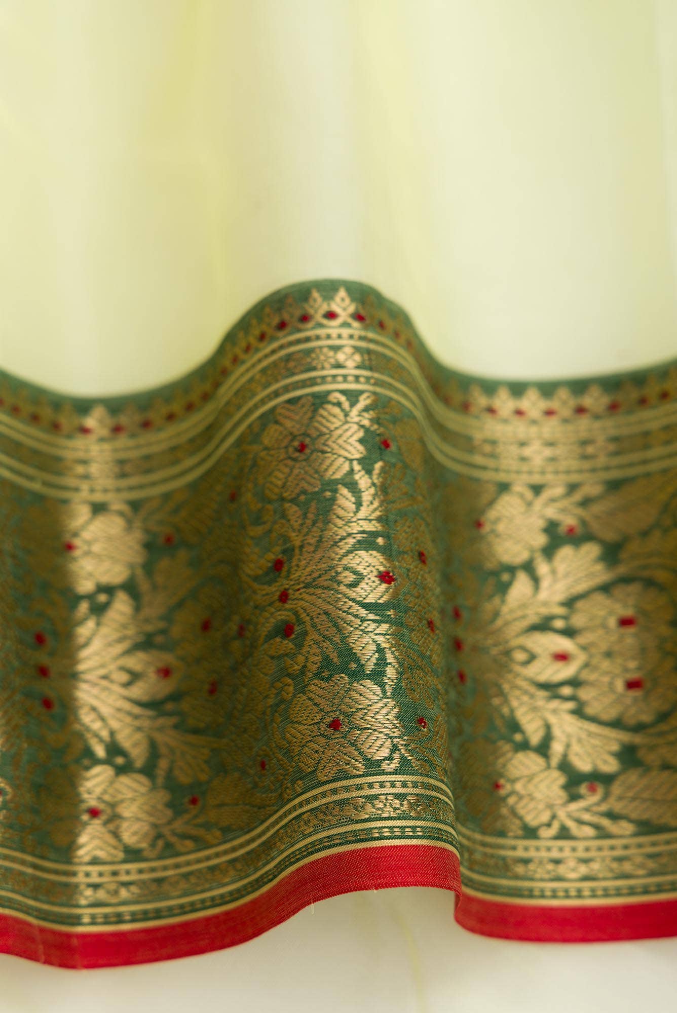 Lemon Yellow Dual Tone Chanderi Silk Saree